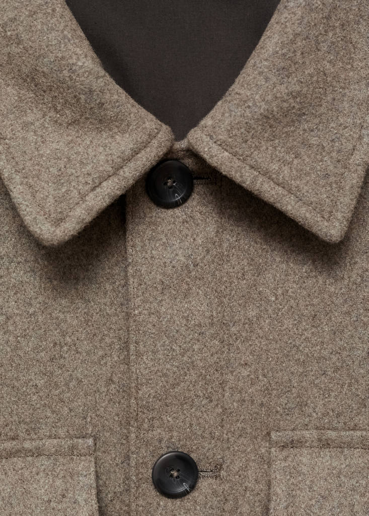 Flannel wool-blend overshirt — Medium Brown