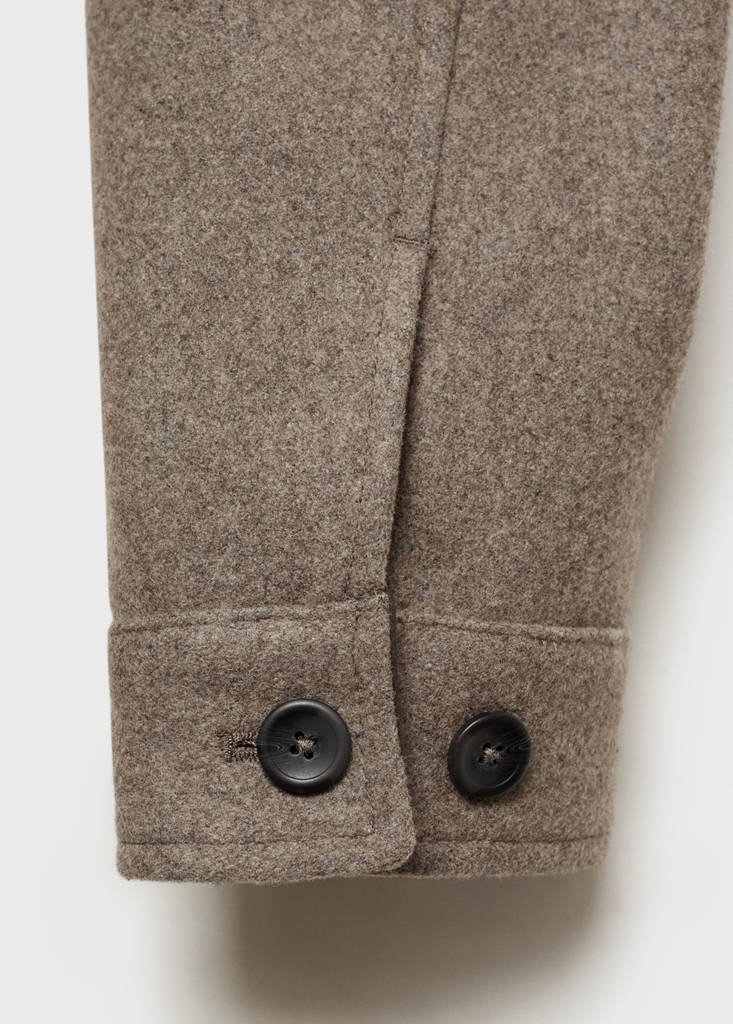 Flannel wool-blend overshirt — Medium Brown