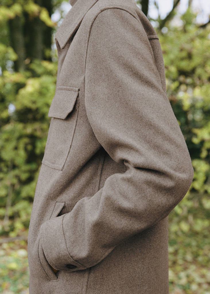 Flannel wool-blend overshirt — Medium Brown