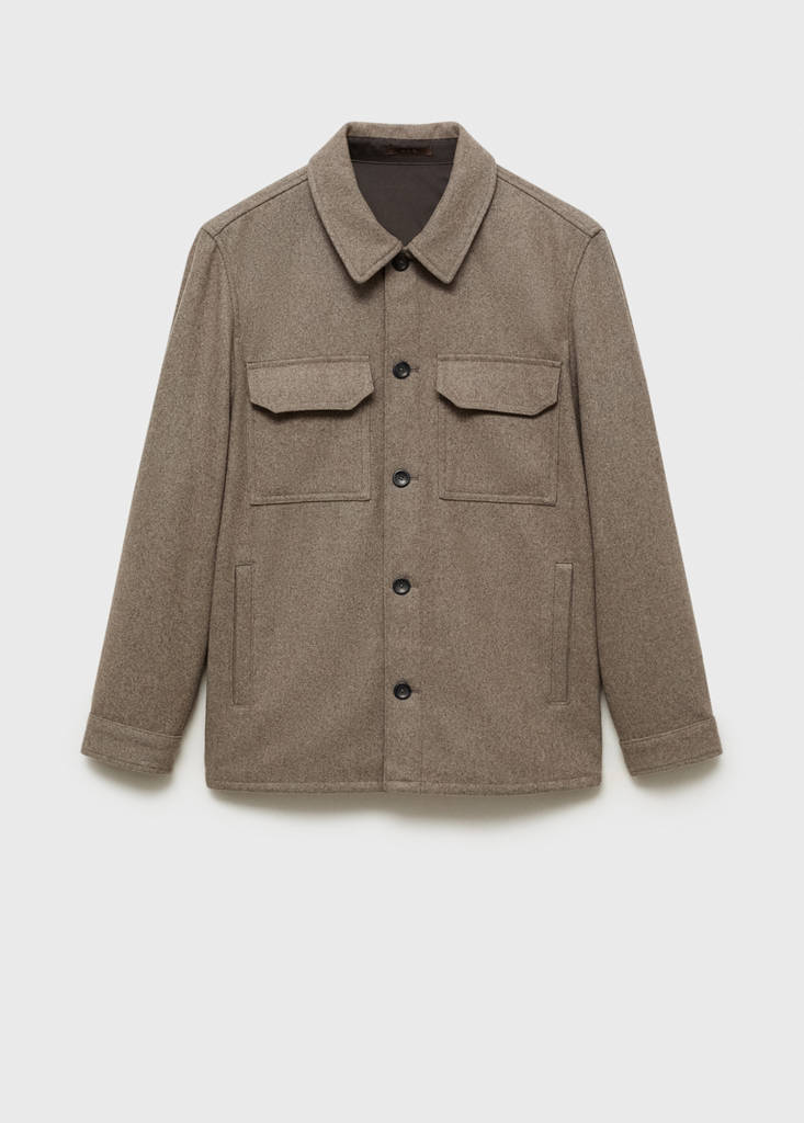 Flannel wool-blend overshirt — Medium Brown