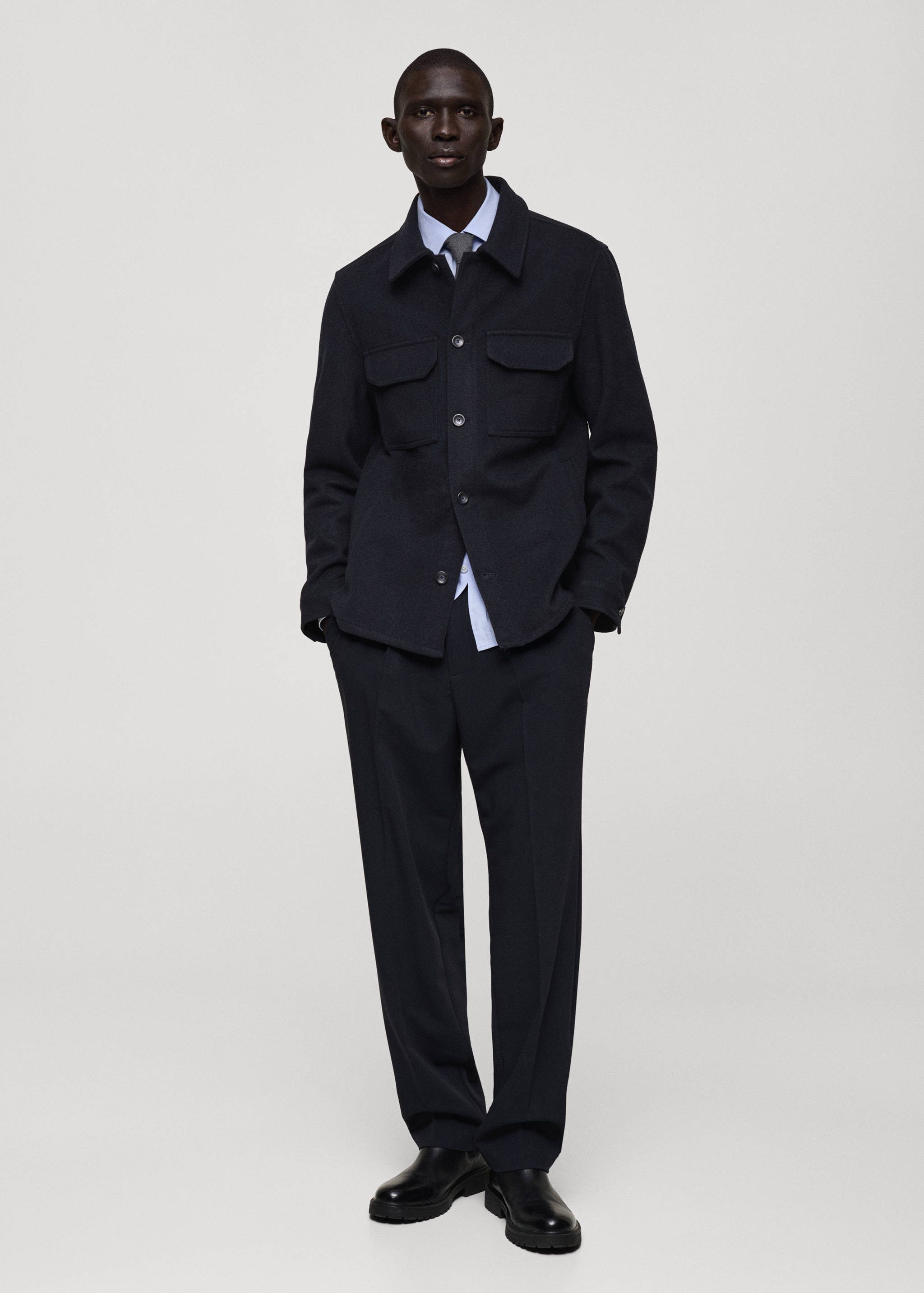 Sobrecamisa mezcla lana franela - Plano general