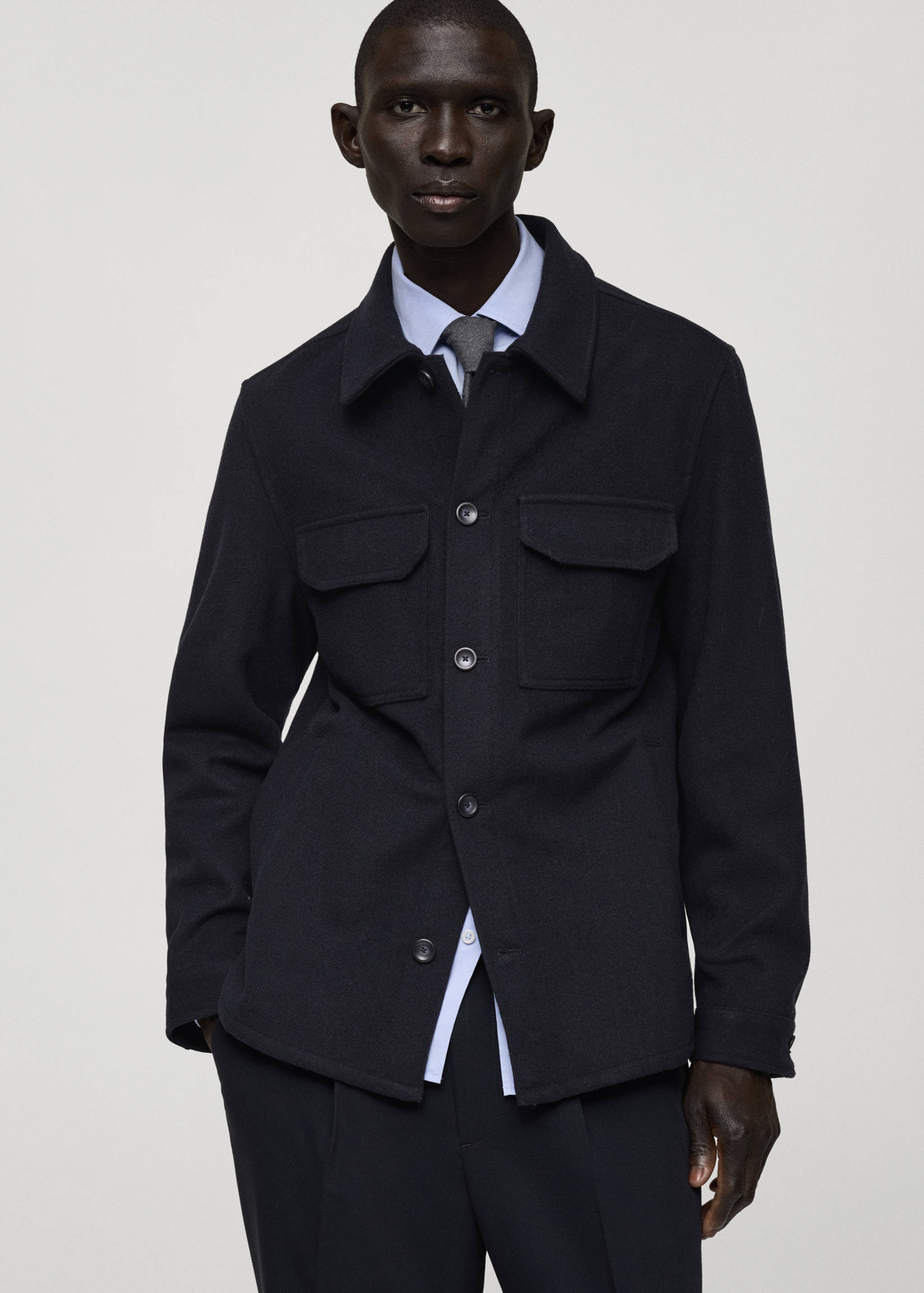 Sobrecamisa mezcla lana franela - Plano medio