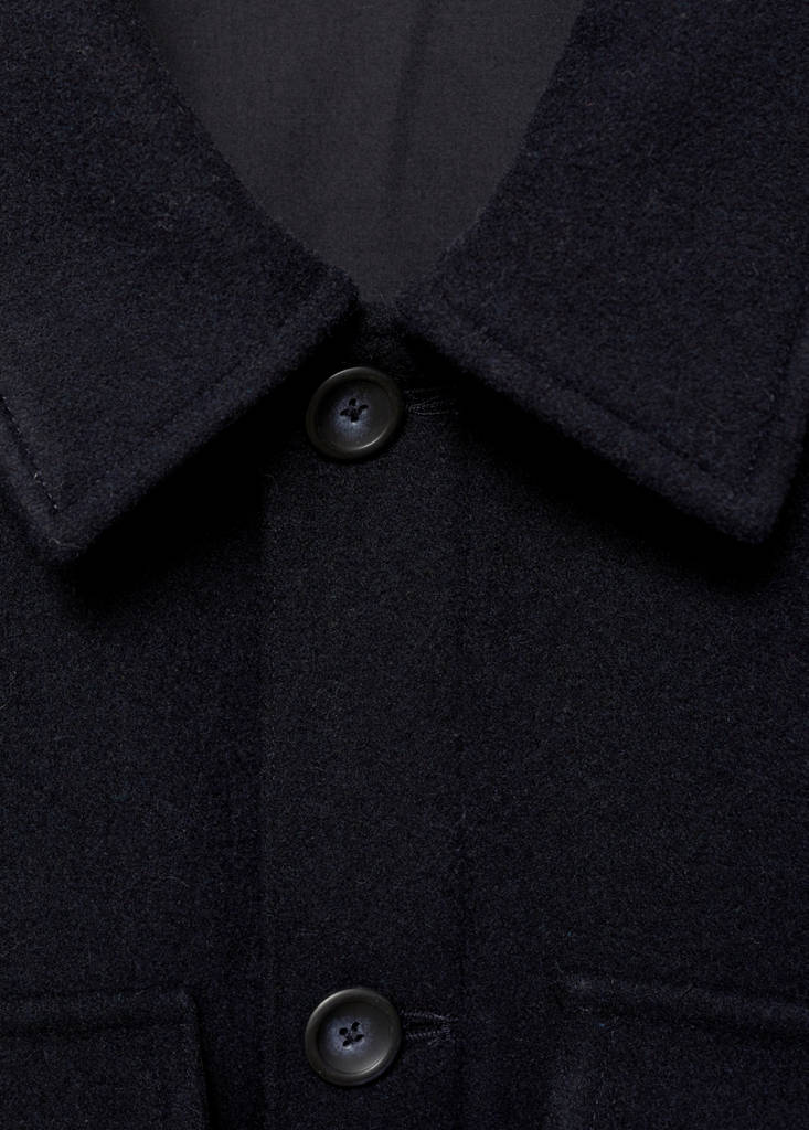 Flannel wool-blend overshirt — Dark Navy