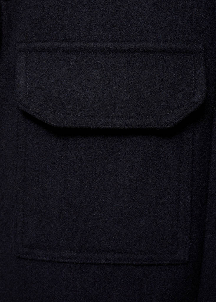 Flannel wool-blend overshirt — Dark Navy