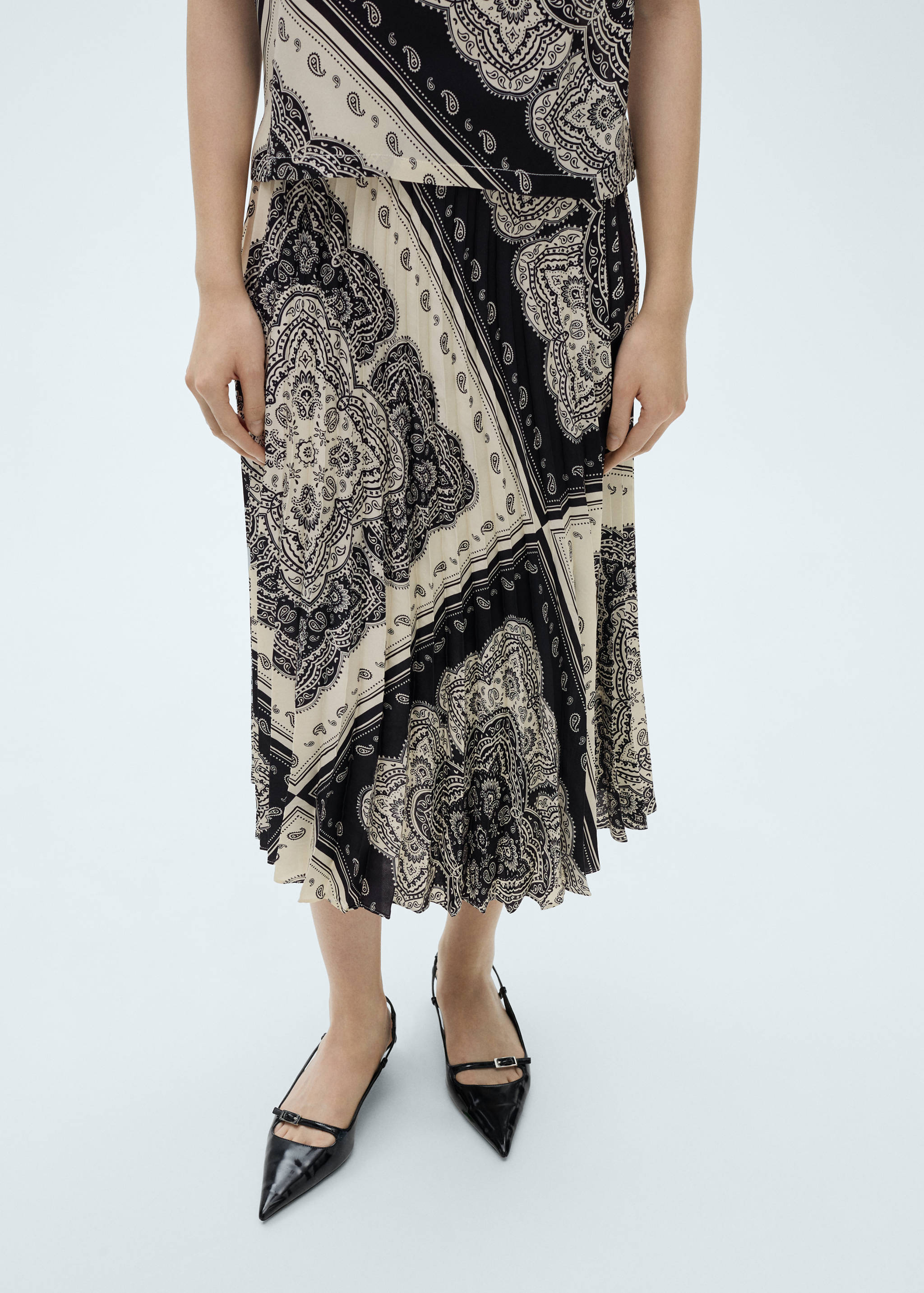 Paisley-print pleated skirt - Medium plane
