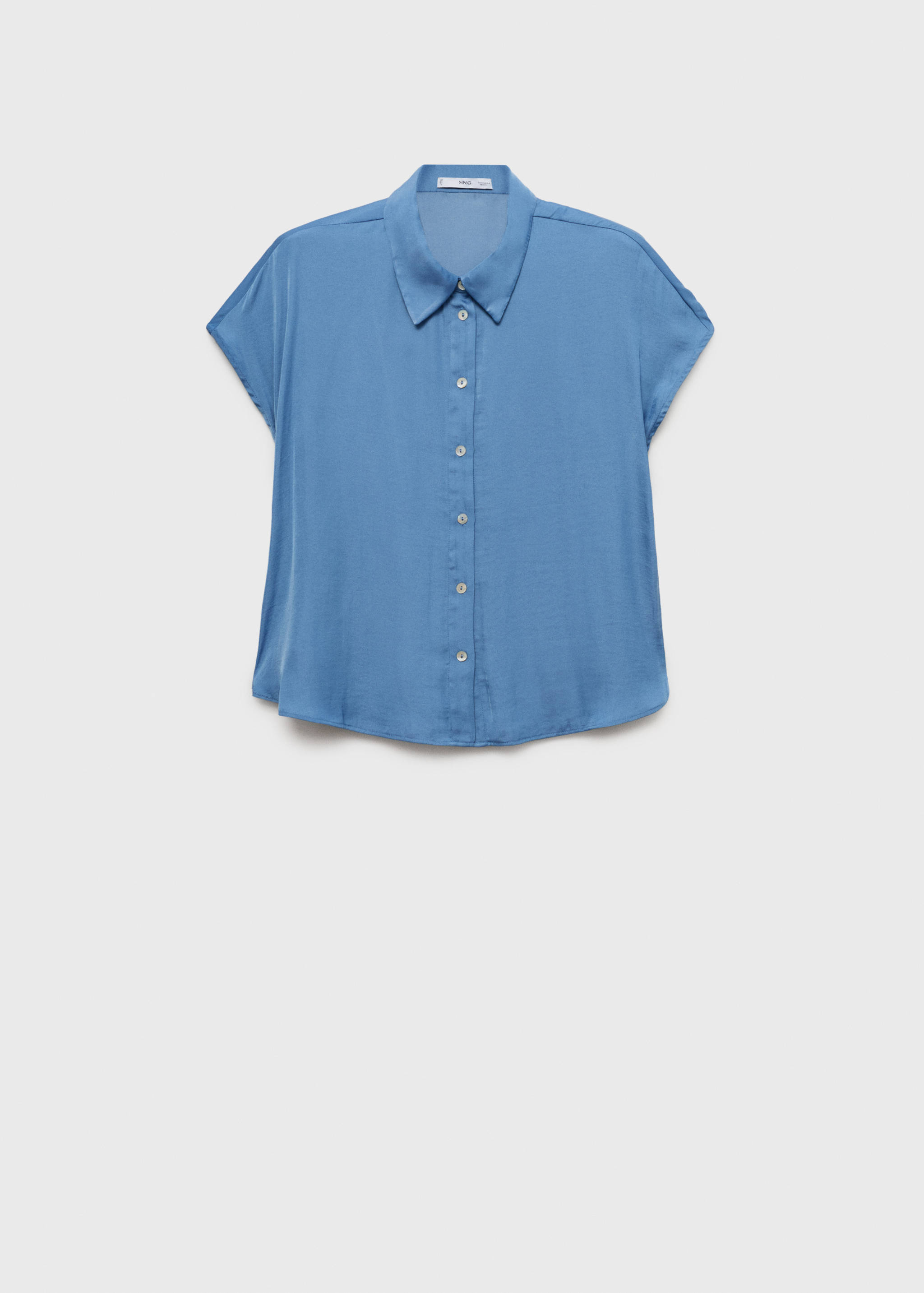 Атласная рубашка с короткими рукавами - Изделие без модели