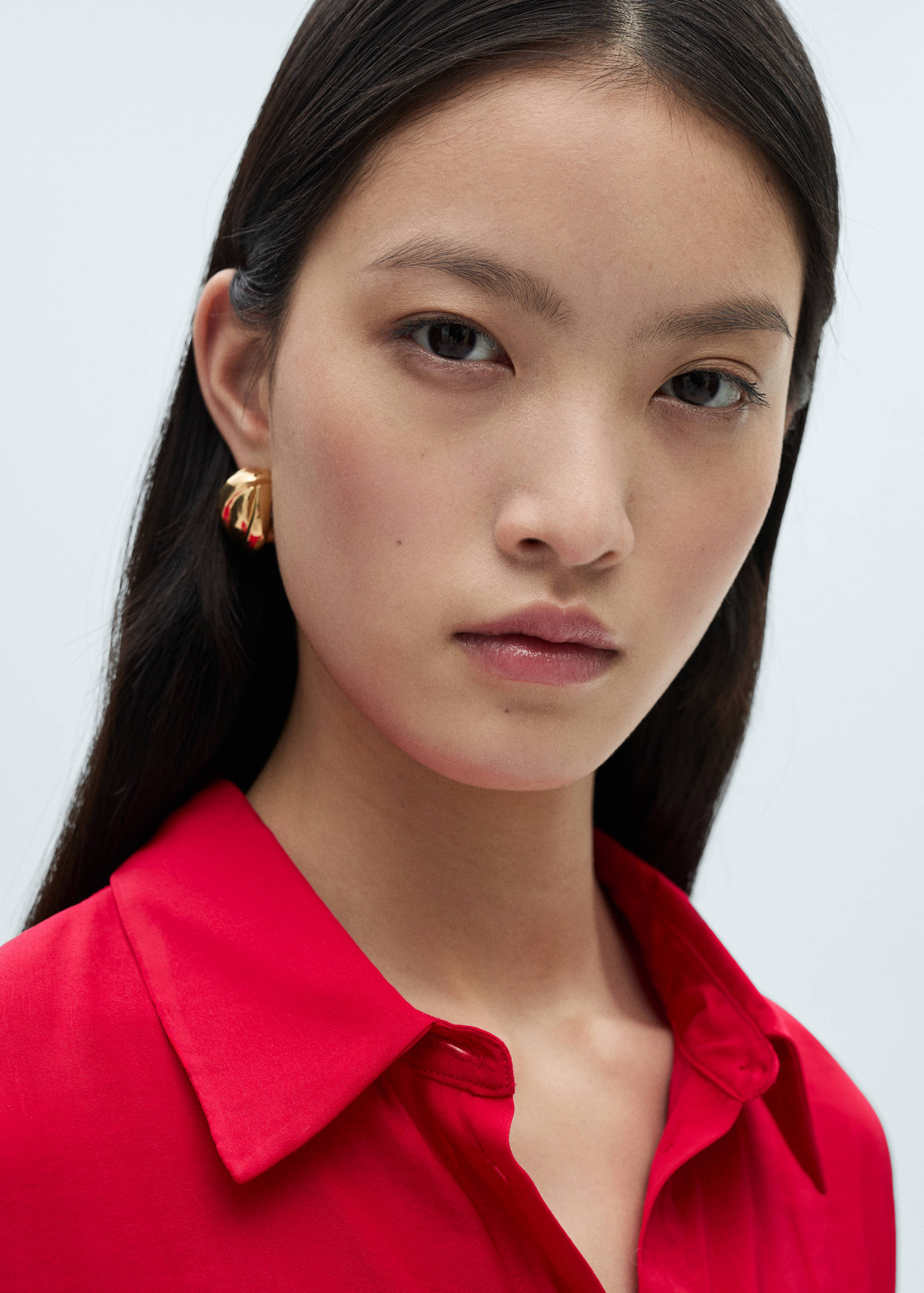 Атласная рубашка с короткими рукавами - Деталь изделия 1