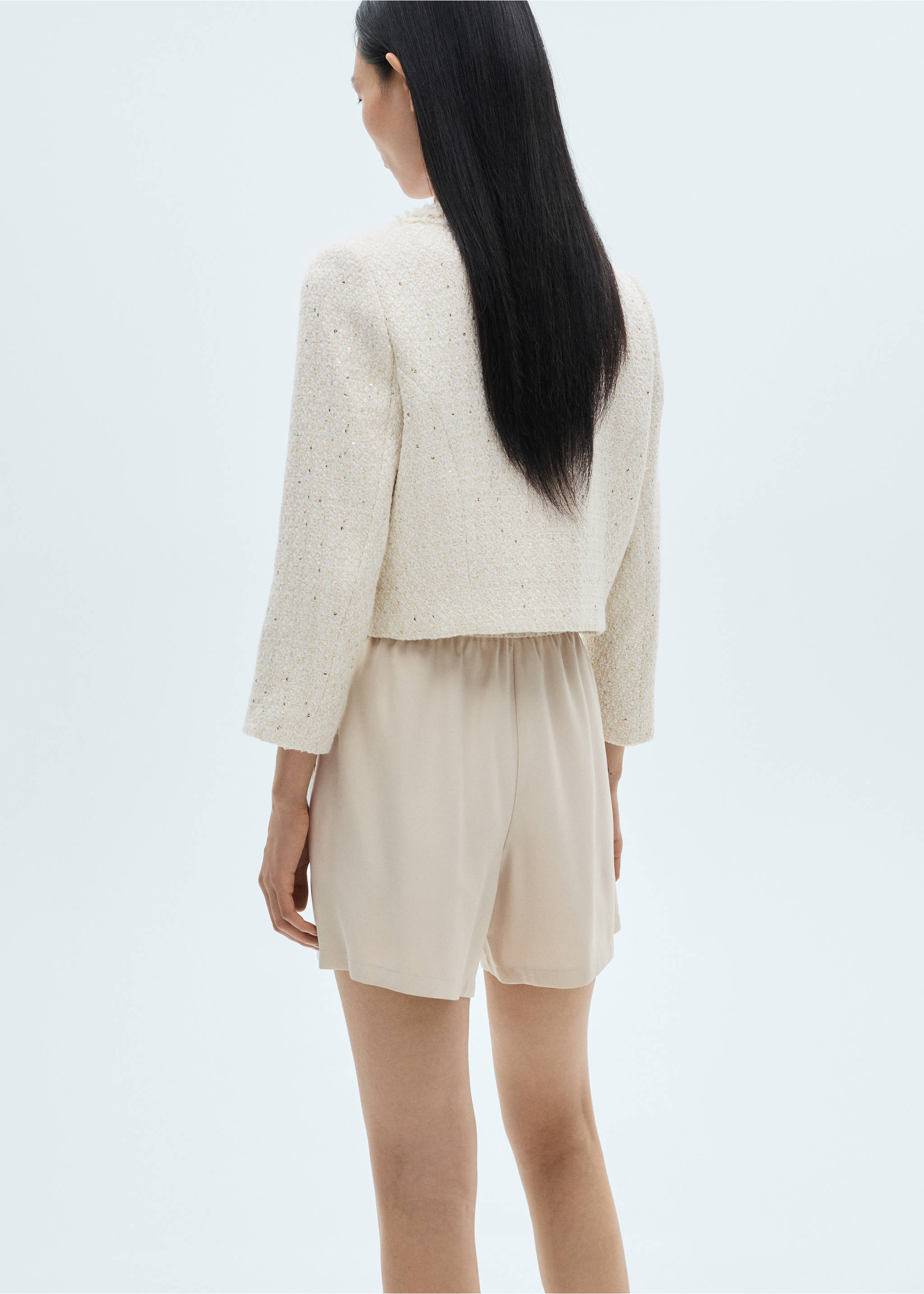 Elastic waist shorts - Reverse of the article, Beige. Ref: 87080582-00.