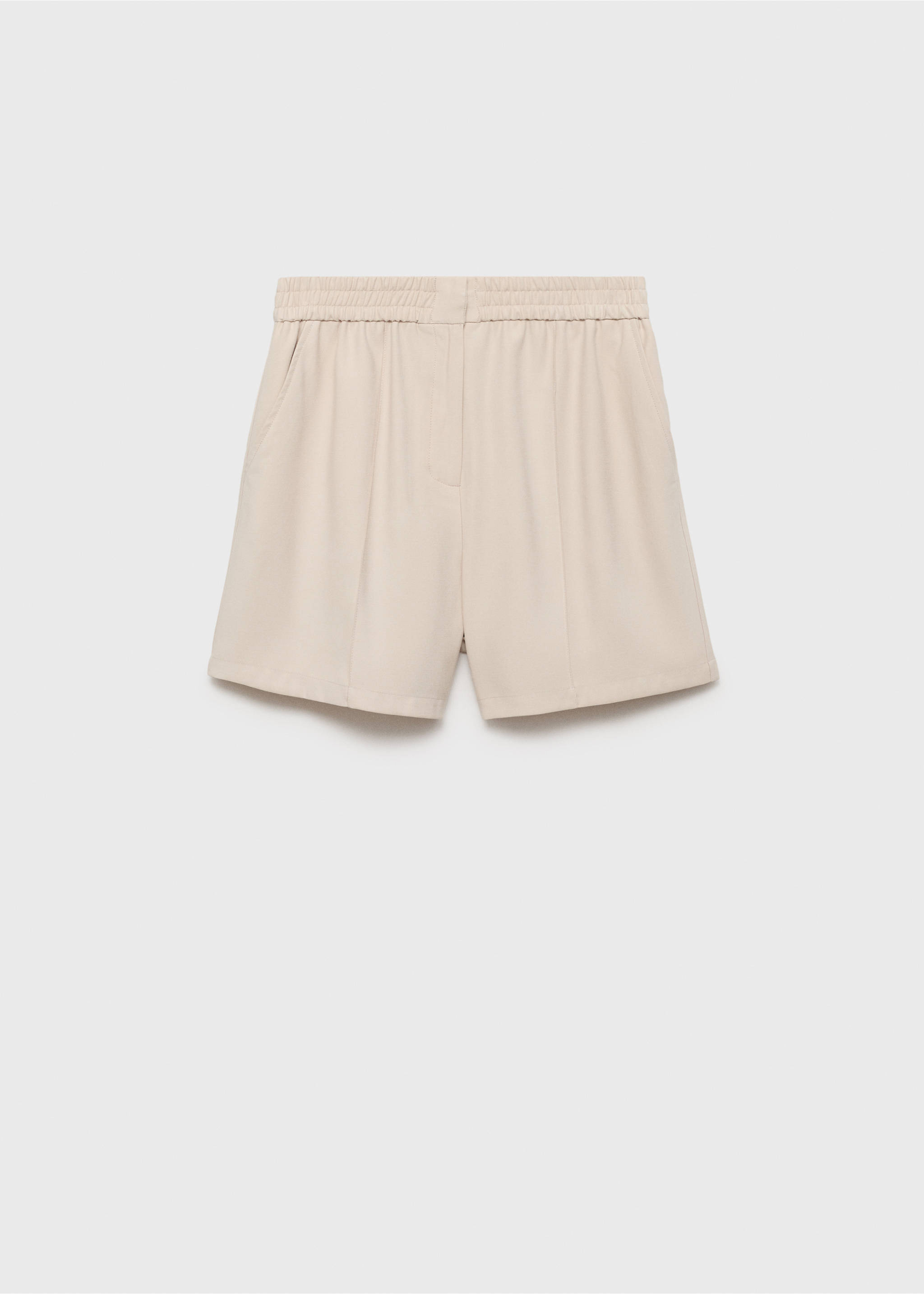 Elastic waist shorts - Article without model, Beige. Ref: 87080582-00.