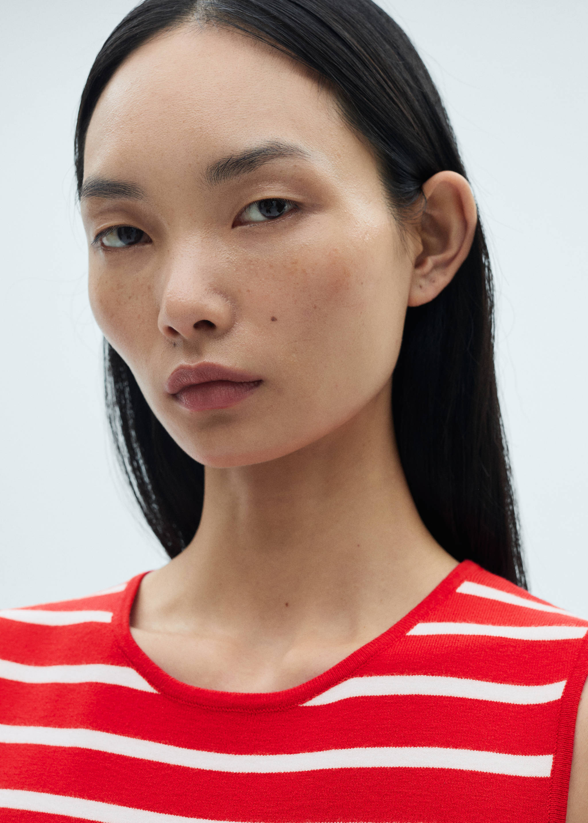 Striped dress with metallic buttons - Details of the article 1