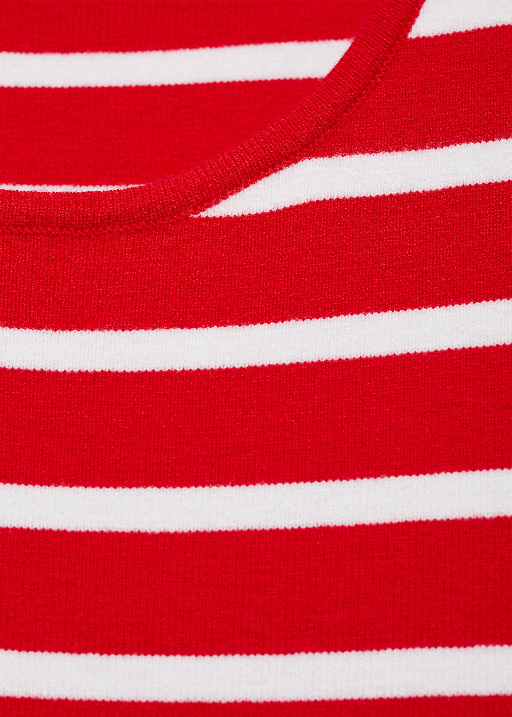Striped dress with metallic buttons - Details of the article 8, Red. Ref: 87080586-00.