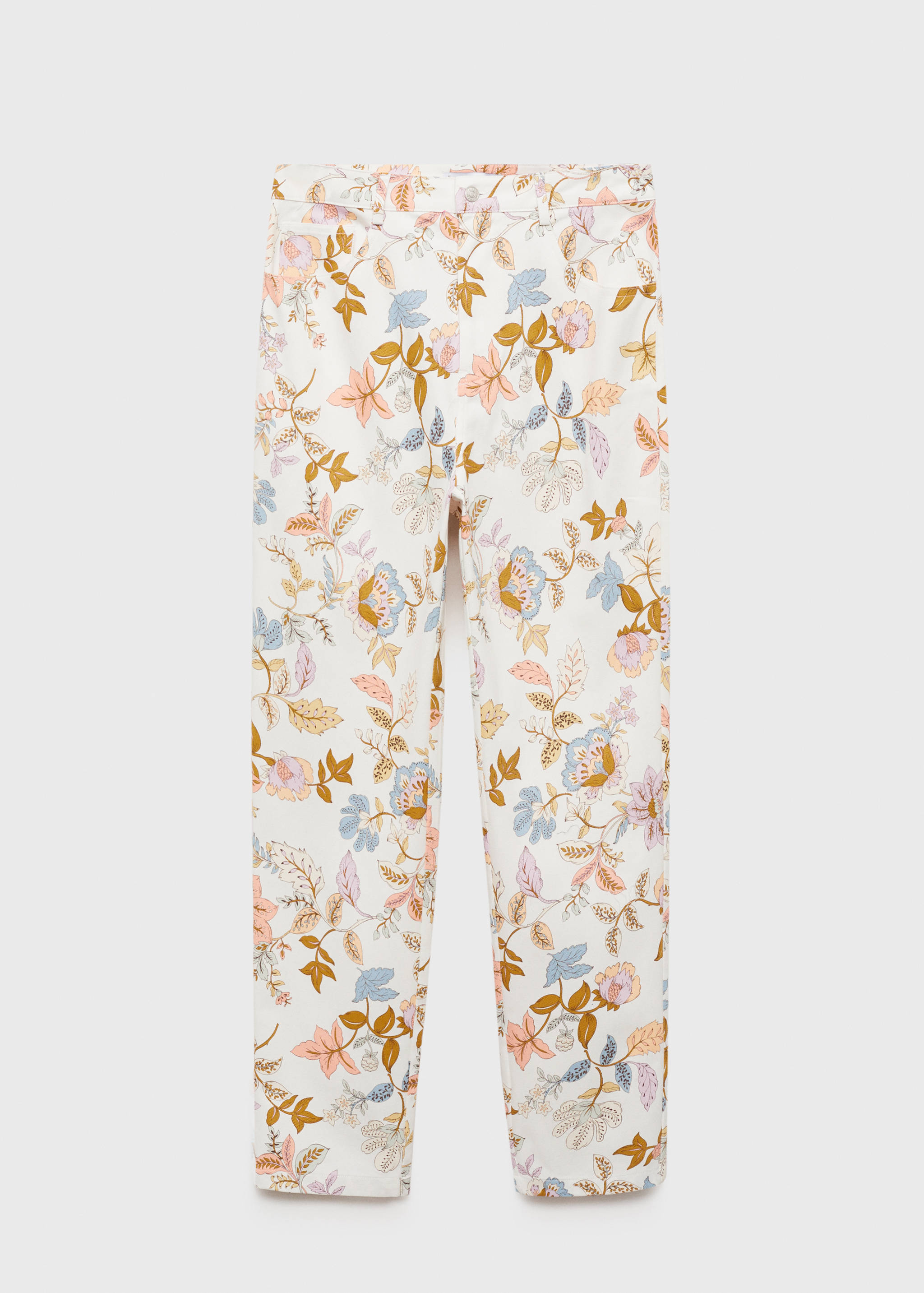 Pantalon droit imprimé fleuri - Article sans modèle