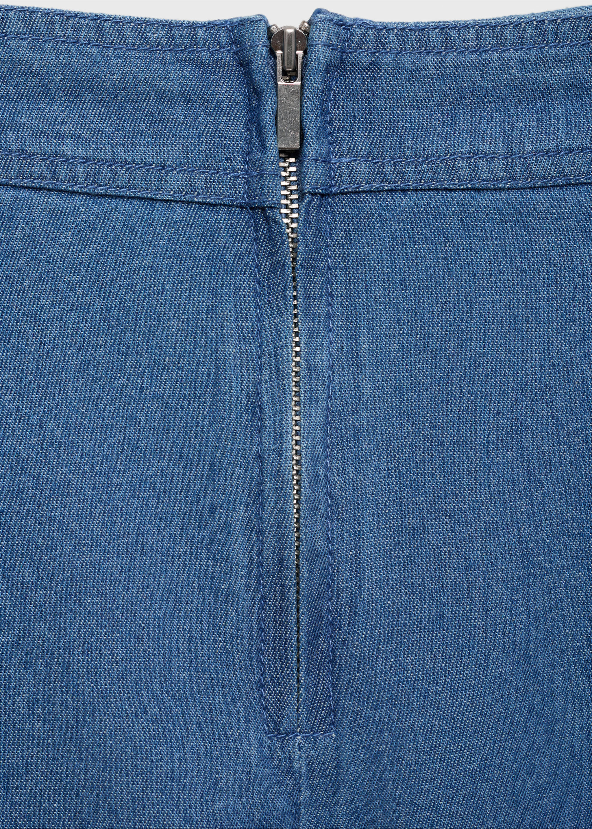 Denim shorts with zipper - Details of the article 0, Medium Blue. Ref: 87080588-00.