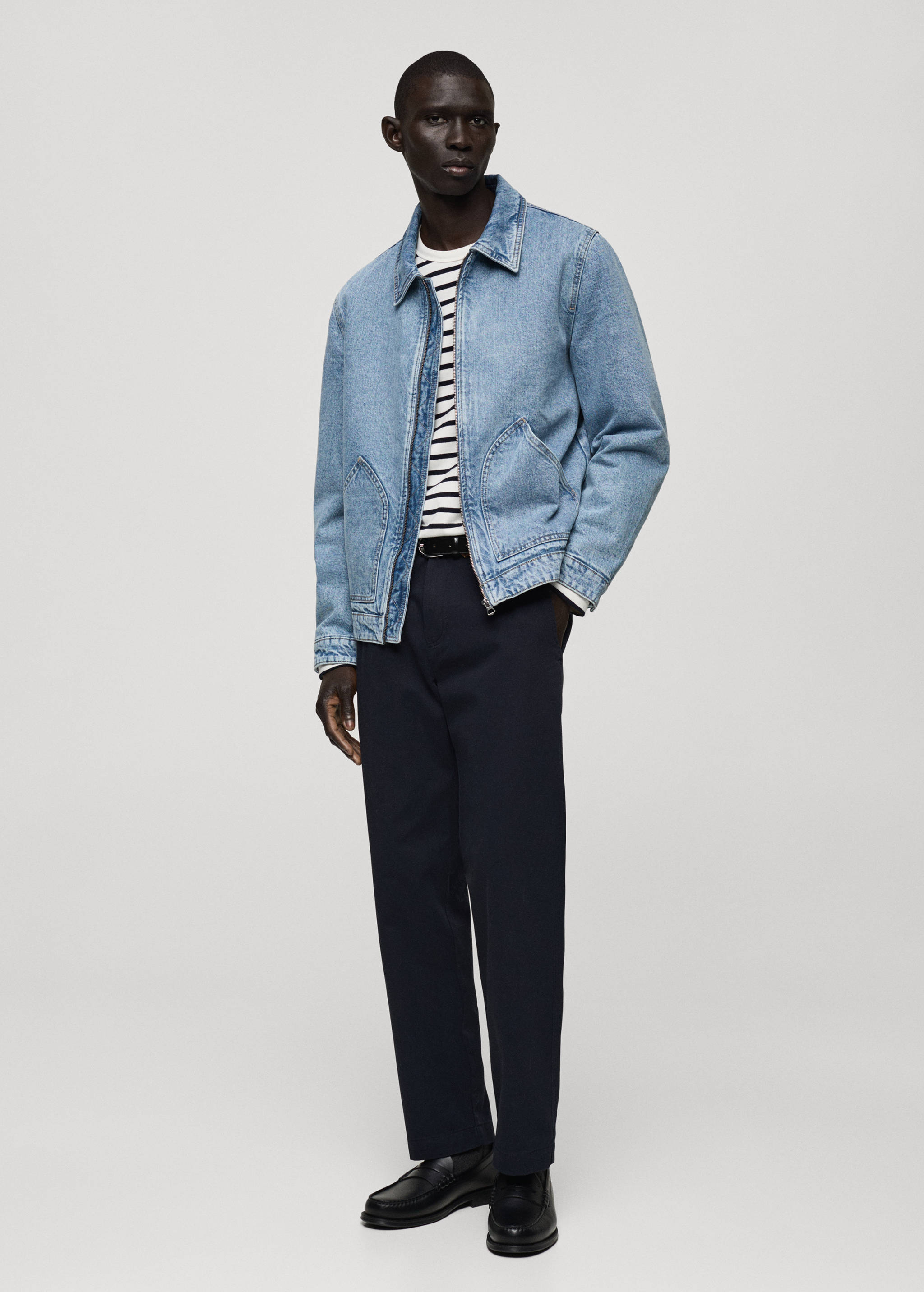 Quilted denim jacket - General plane