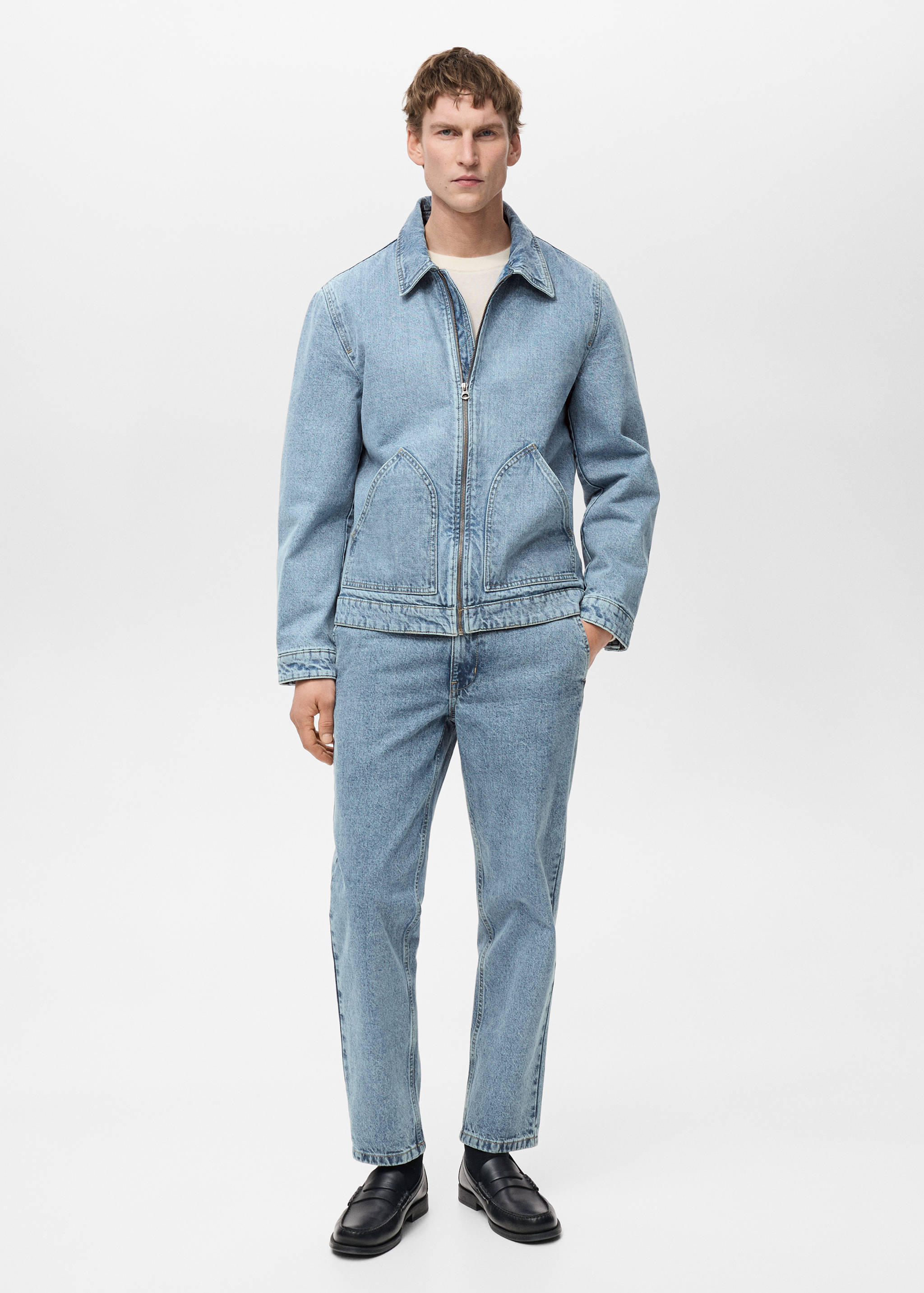 Quilted denim jacket - General plane