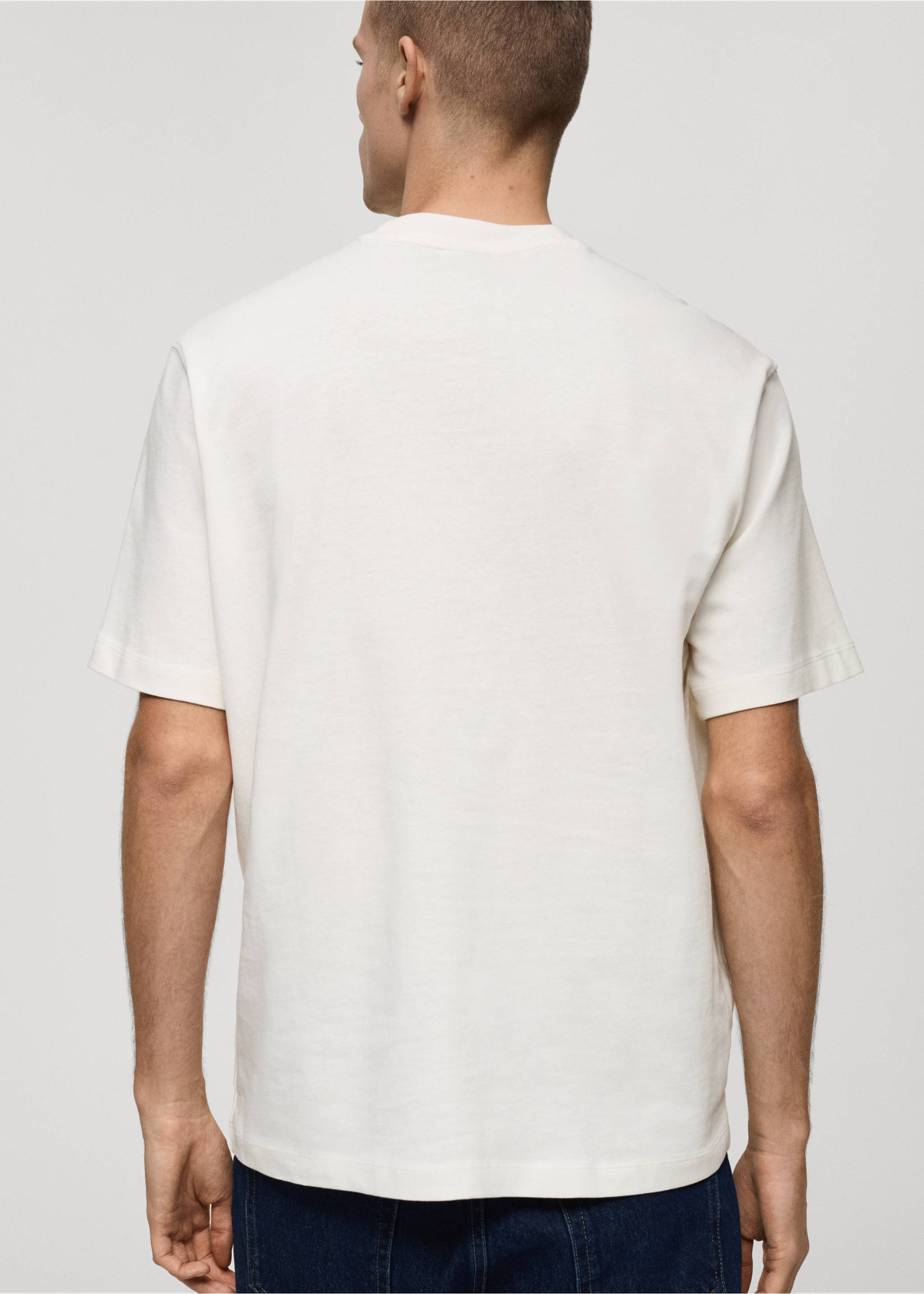 Heavy weight relaxed fit T-shirt - Reverse of the article, Off White. Ref: 87080597-00.