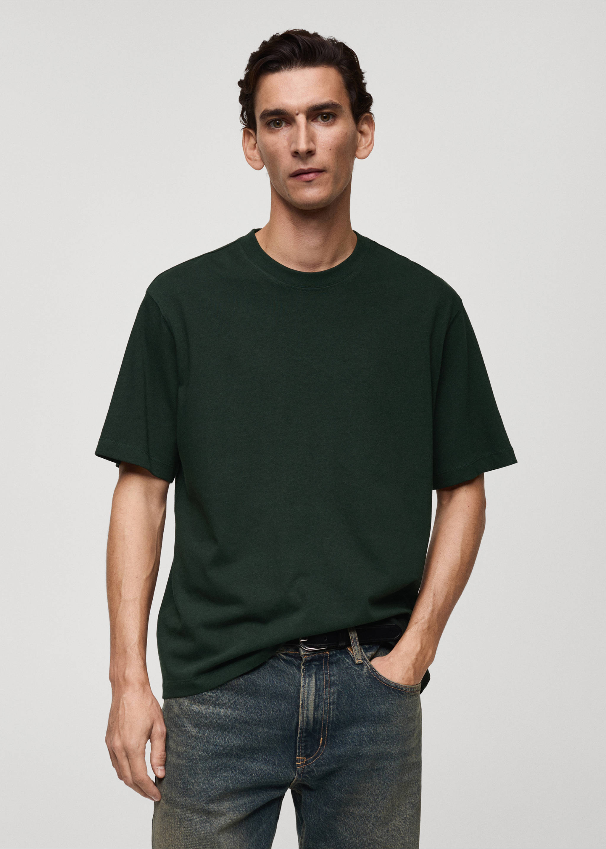 Heavy weight relaxed-fit T-shirt - Middenvlak, Groen. Ref: 87080597-00.