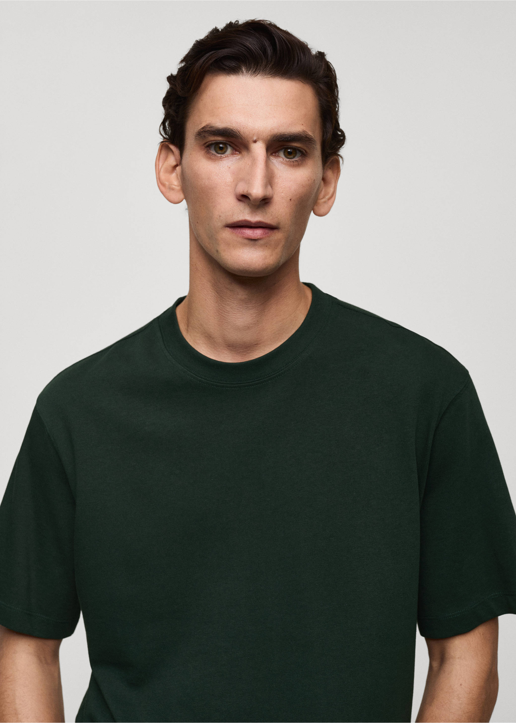 Heavy weight relaxed-fit T-shirt - Detail van het artikel 1, Groen. Ref: 87080597-00.