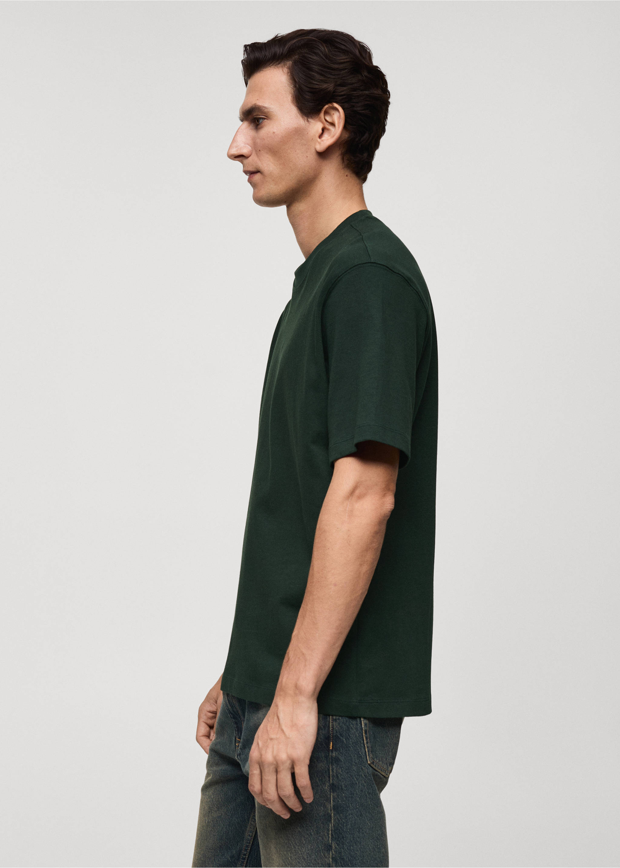 Heavy weight relaxed-fit T-shirt - Detail van het artikel 2, Groen. Ref: 87080597-00.