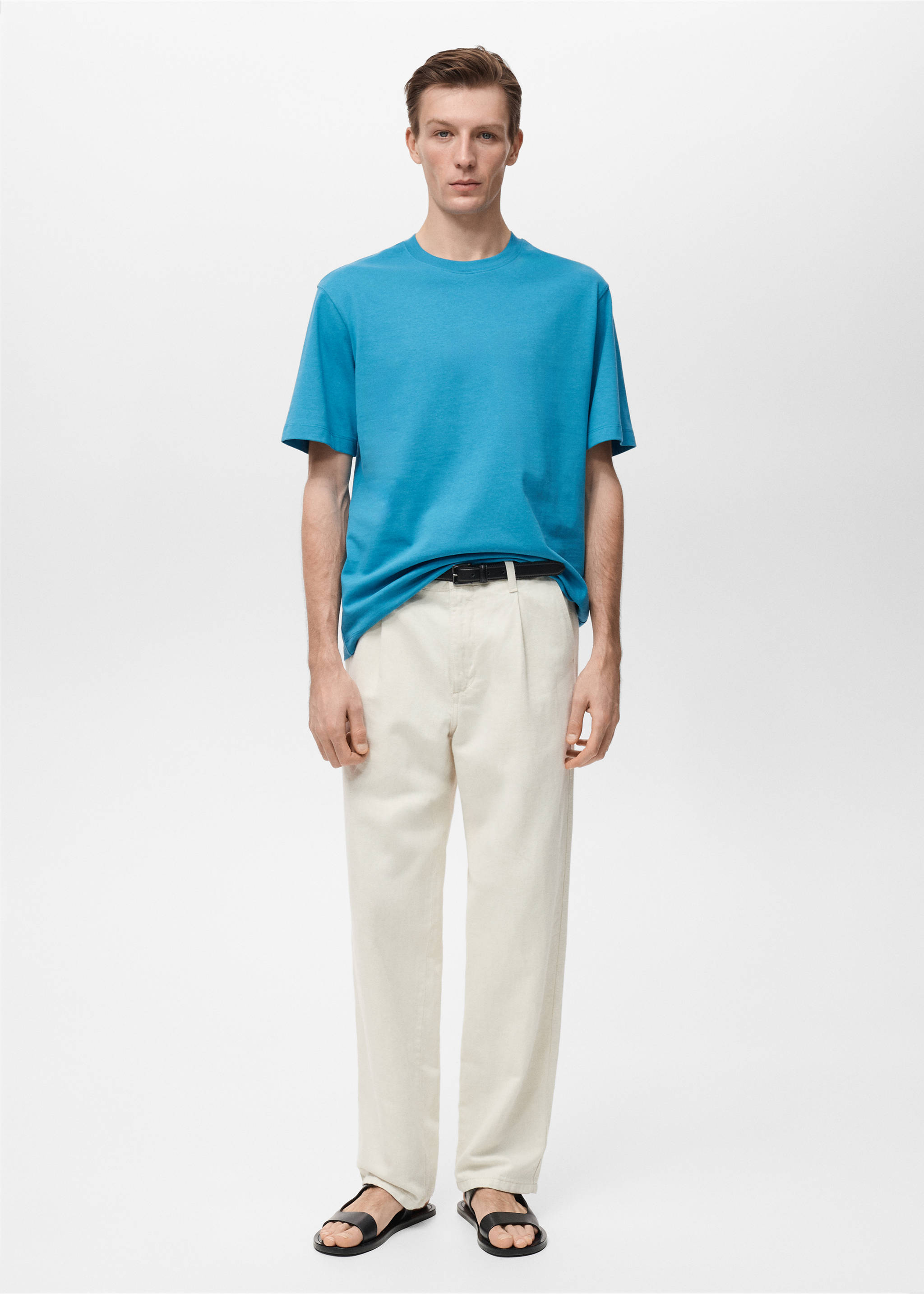 Heavy weight relaxed-fit T-shirt - Overzichtstekening, Turkoois. Ref: 87080597-00.
