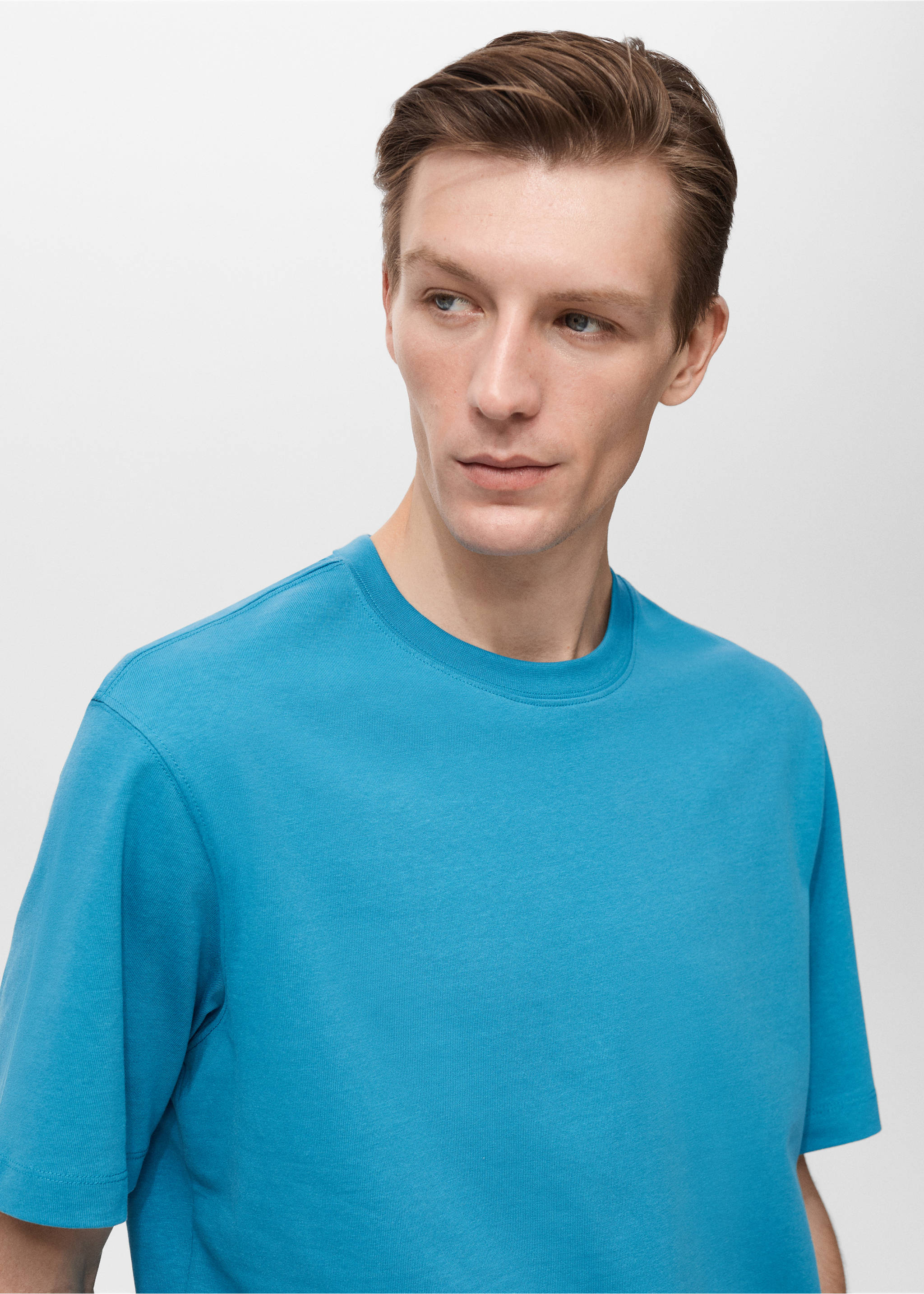 Heavy weight relaxed-fit T-shirt - Detail van het artikel 1, Turkoois. Ref: 87080597-00.