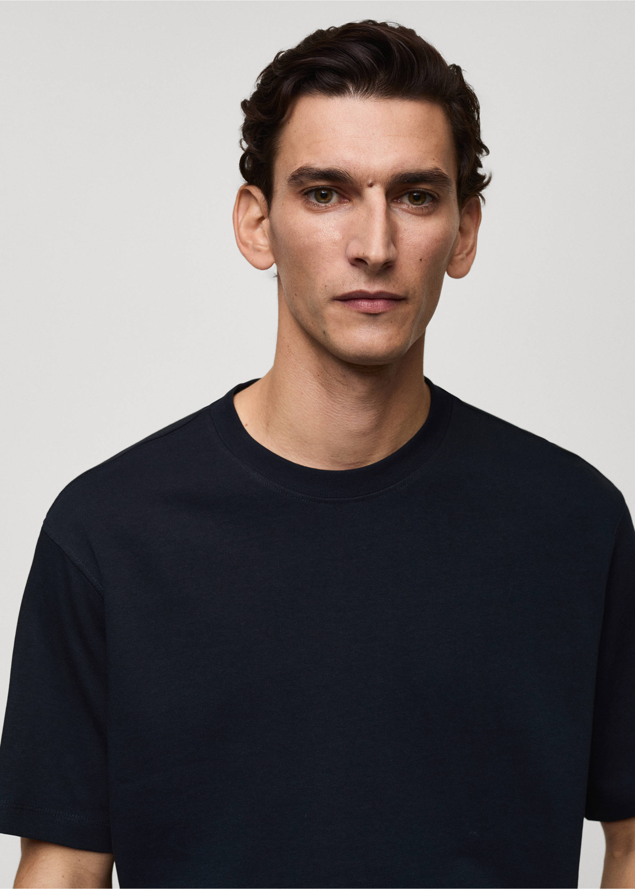 Heavy weight relaxed-fit T-shirt - Detail van het artikel 1, Donkermarine. Ref: 87080597-00.