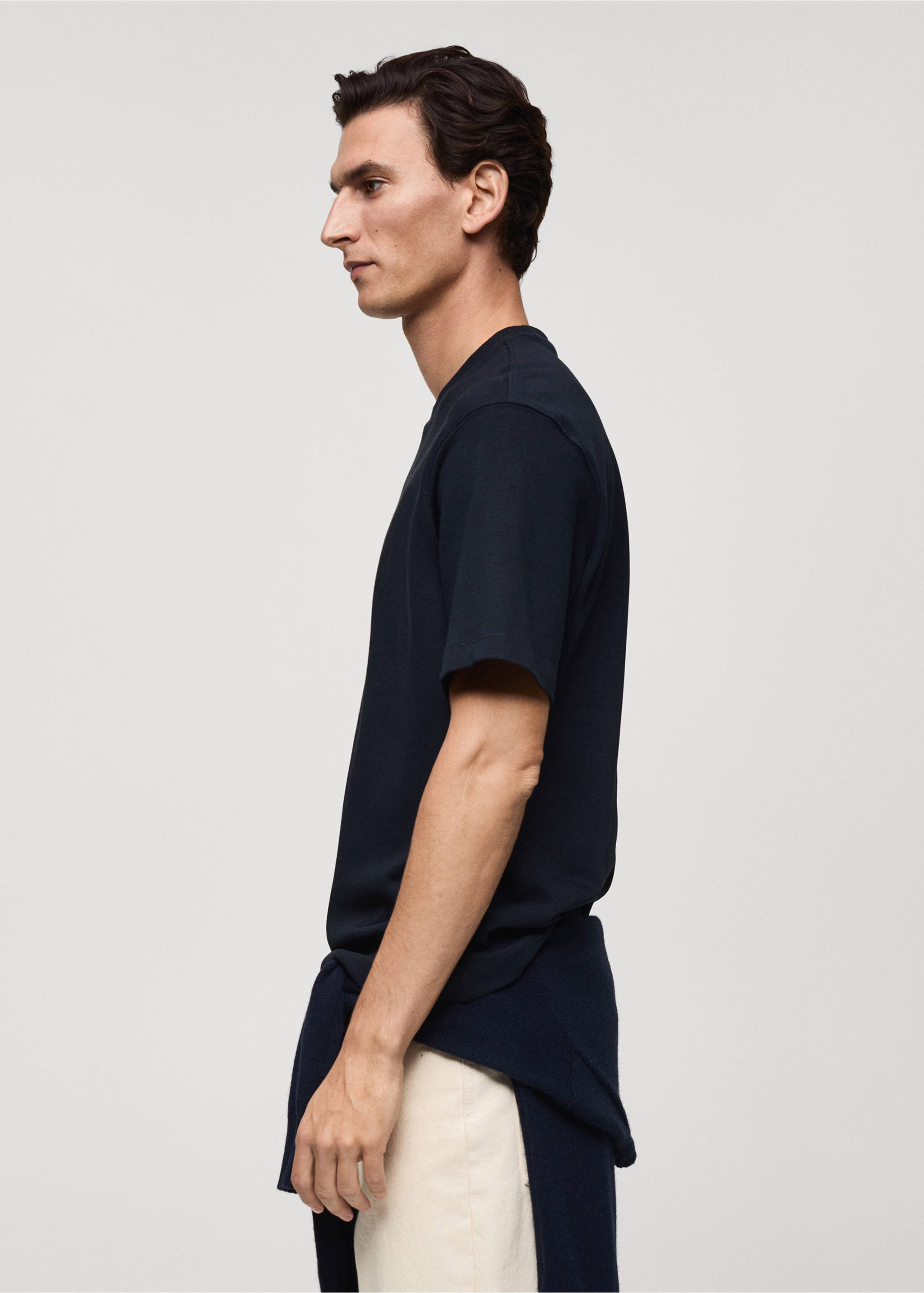 Heavy weight relaxed-fit T-shirt - Detail van het artikel 2, Donkermarine. Ref: 87080597-00.