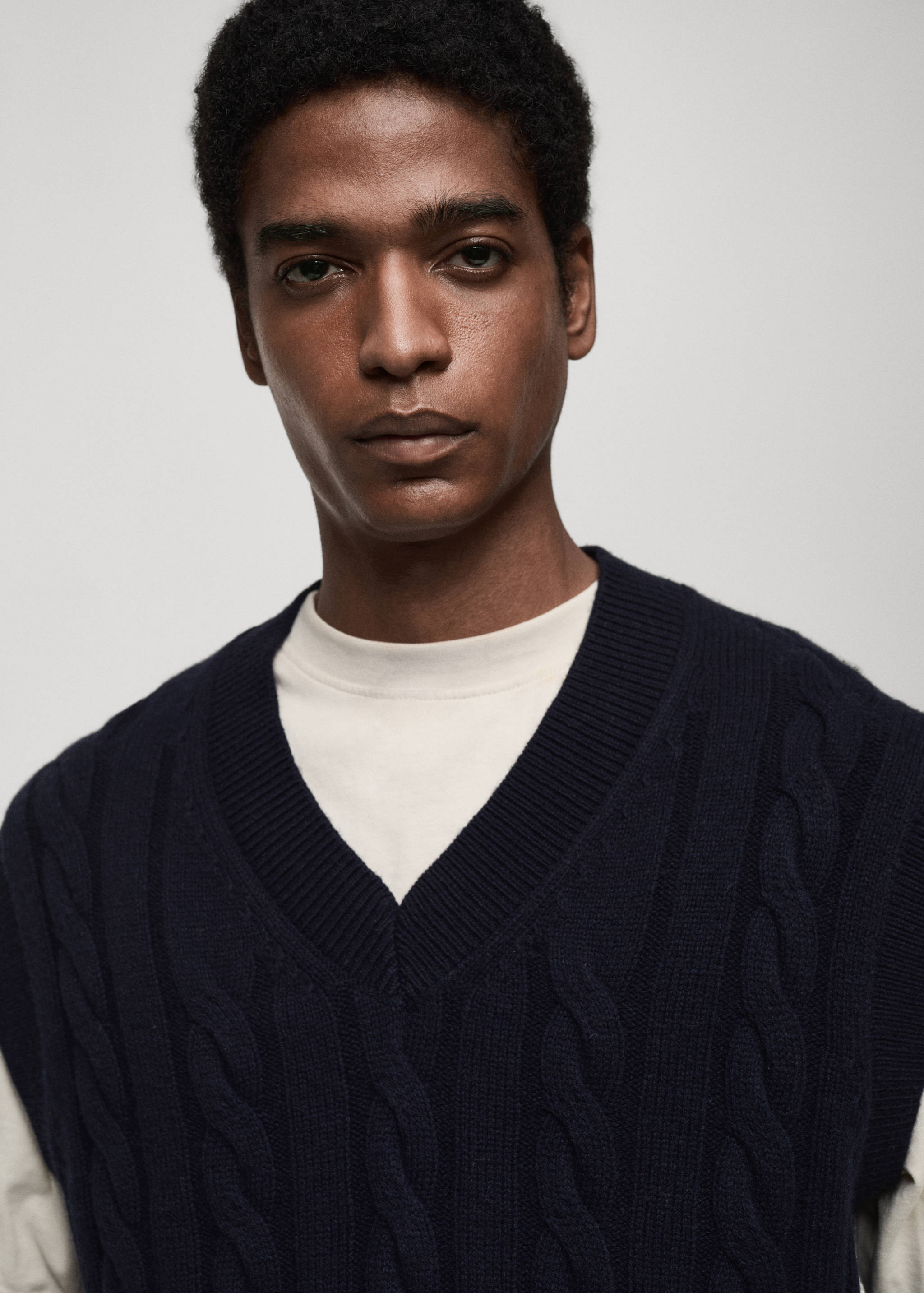 Gilet torsadé laine mélangée - Détail de l'article 1