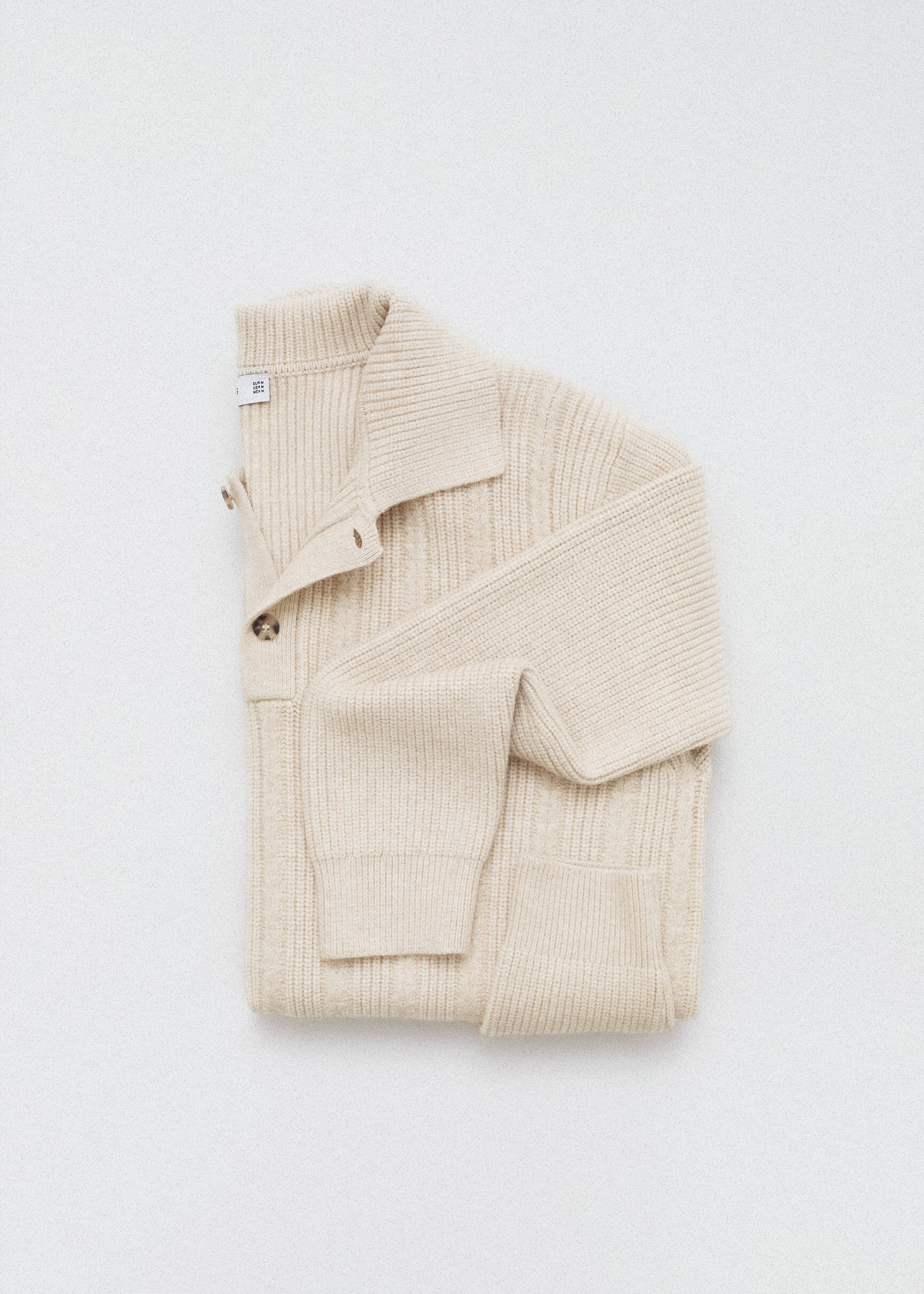Knitted structured polo sweater - Details of the article 3