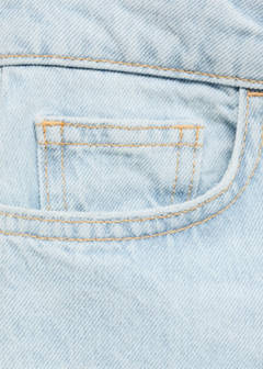 High-waisted mom-fit denim shorts — Light Blue 8