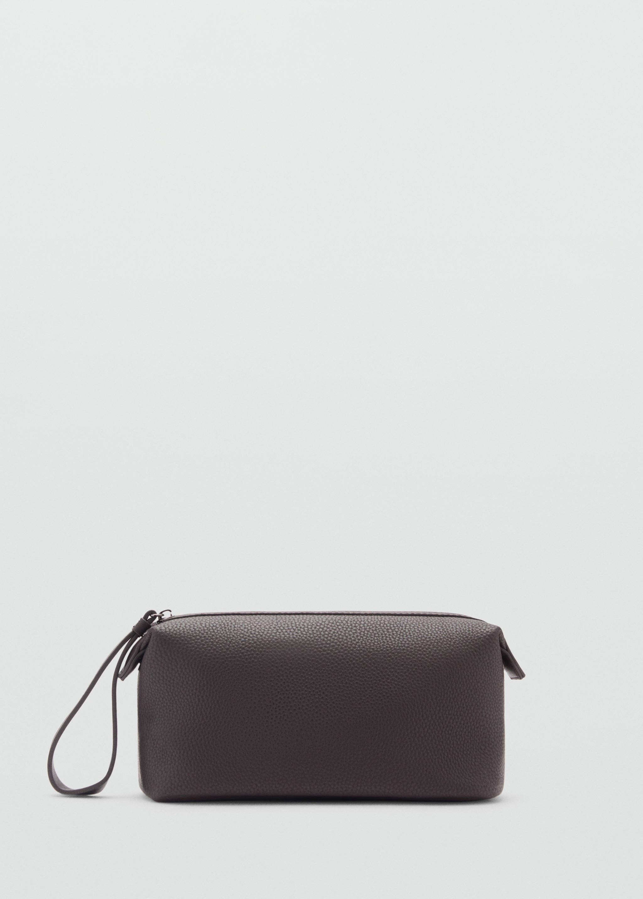 Contrast-strap pebbled cosmetic bag - Article without model