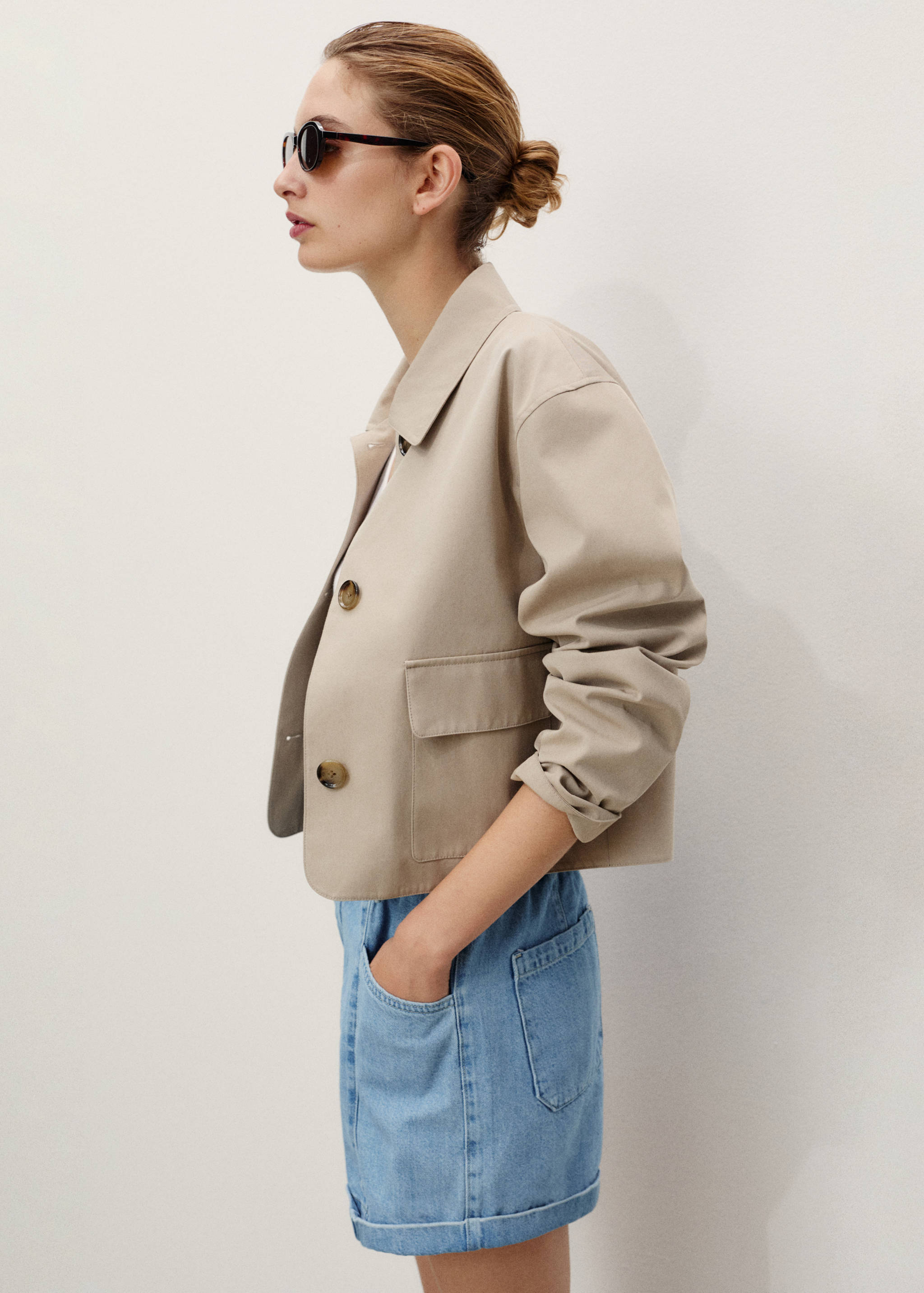 Shorts texans paperbag cinturó - Detall de l'article 1