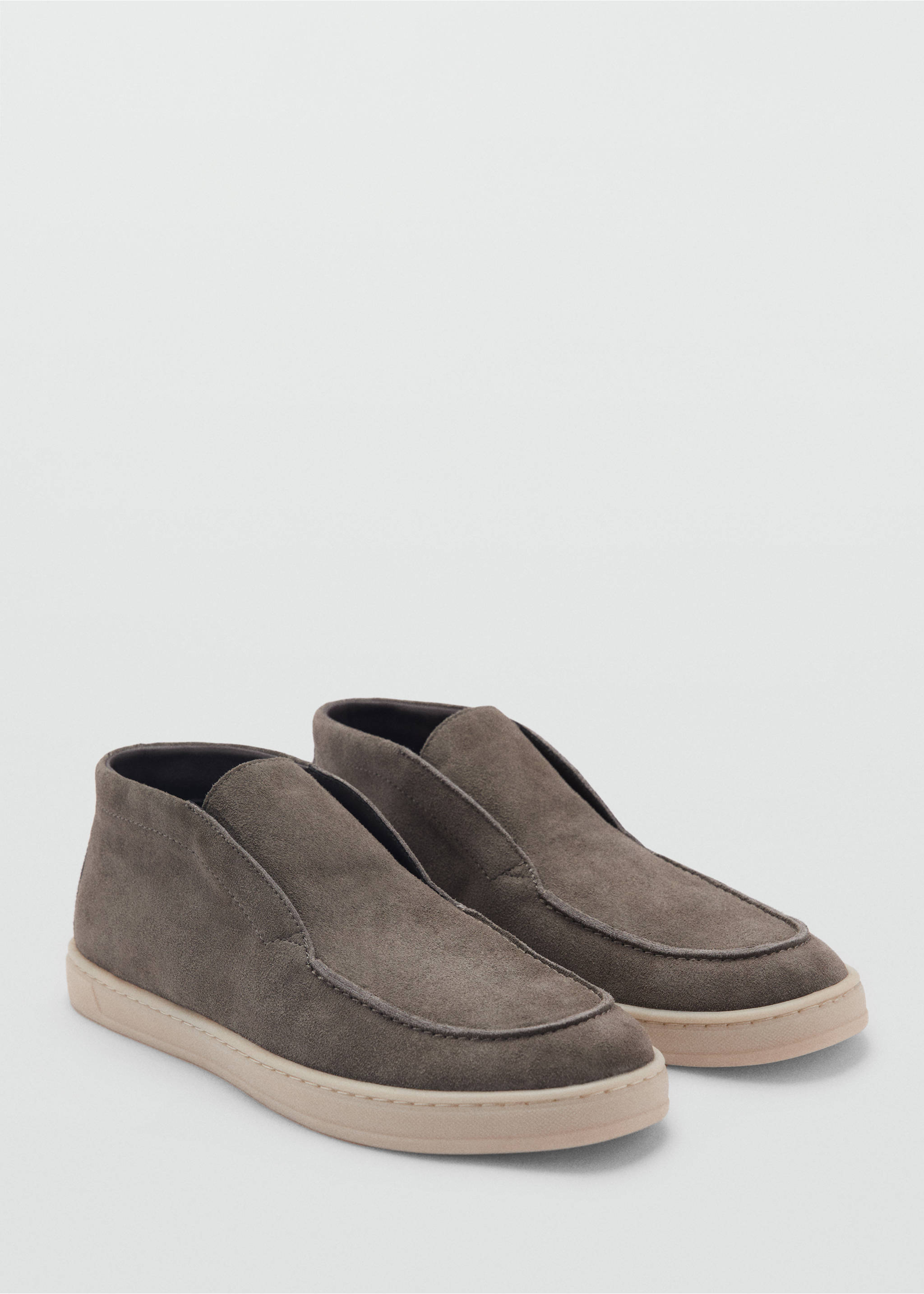 Ботинки casual из спилка - Средний план, Хаки. Ref: 87080609-00.