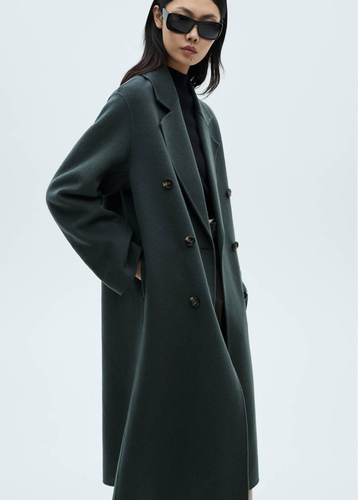 Handmade oversized wool coat — Petrol Blue