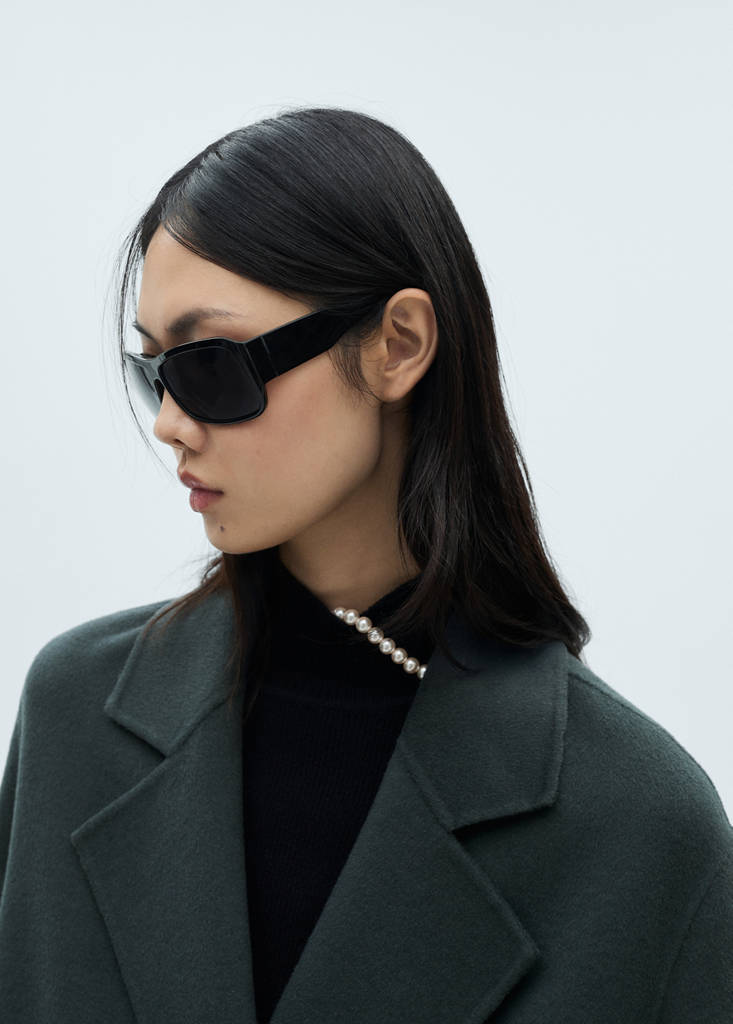Handmade oversized wool coat — Petrol Blue