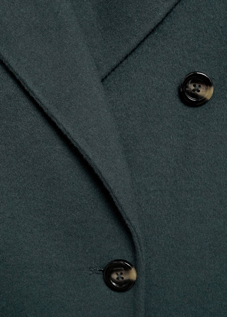 Handmade oversized wool coat — Petrol Blue