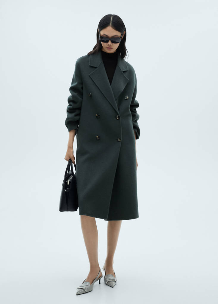 Handmade oversized wool coat — Petrol Blue