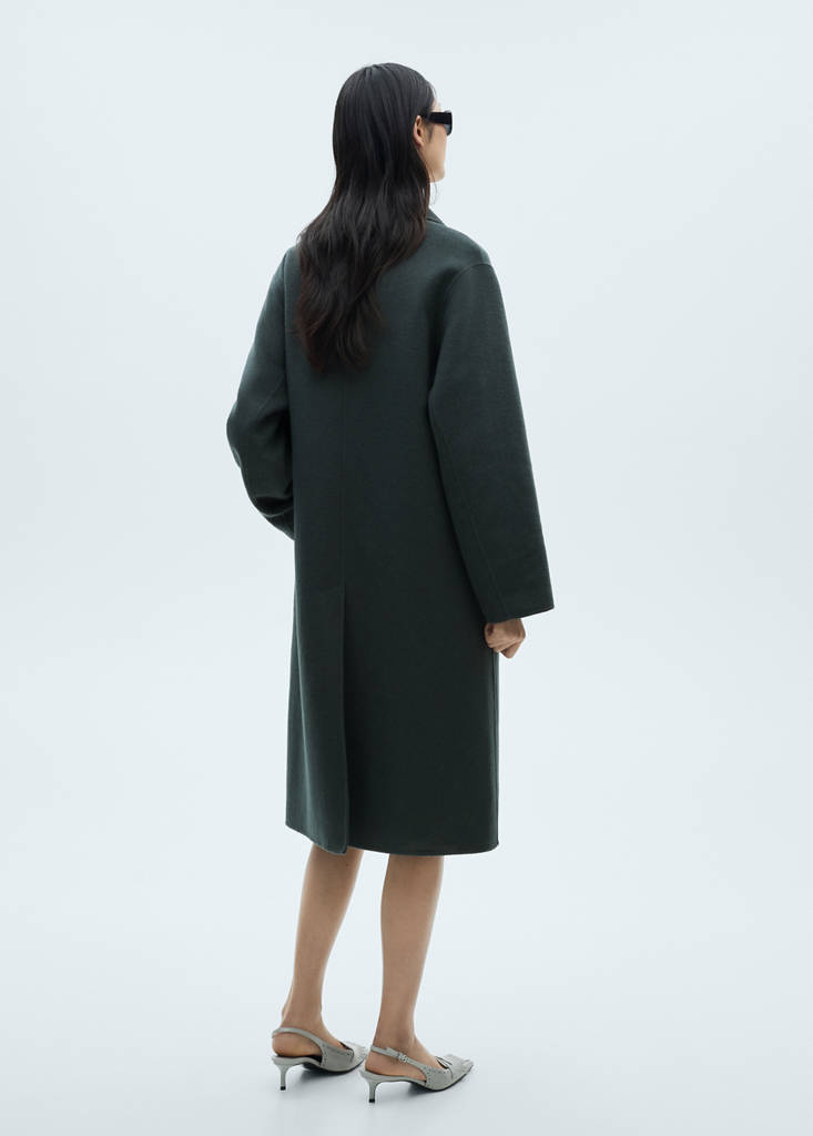 Handmade oversized wool coat — Petrol Blue