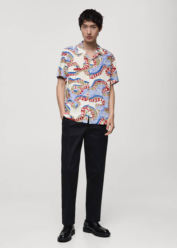 Regular-fit printed shirt — Red