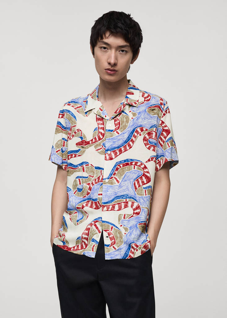 Regular-fit printed shirt — Red