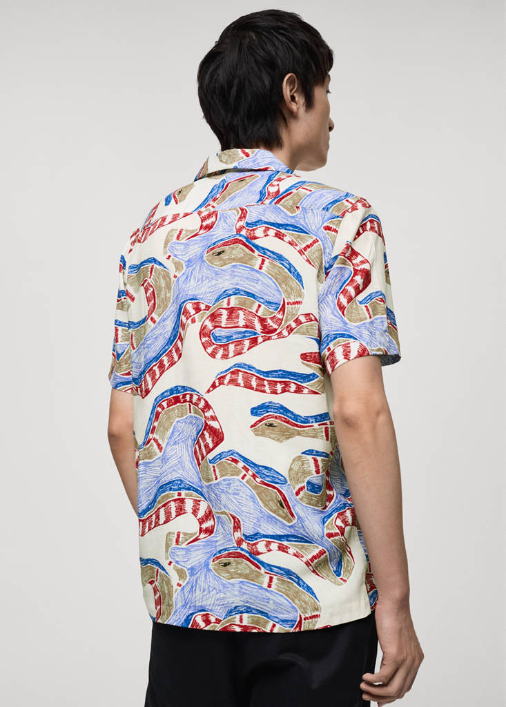 Regular-fit printed shirt — Red