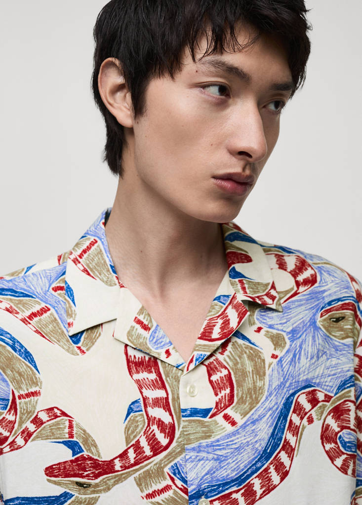 Regular-fit printed shirt — Red