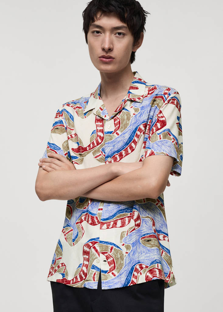 Regular-fit printed shirt — Red