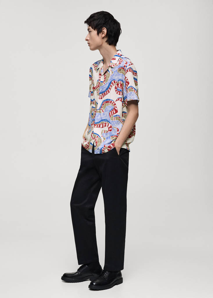 Regular-fit printed shirt — Red