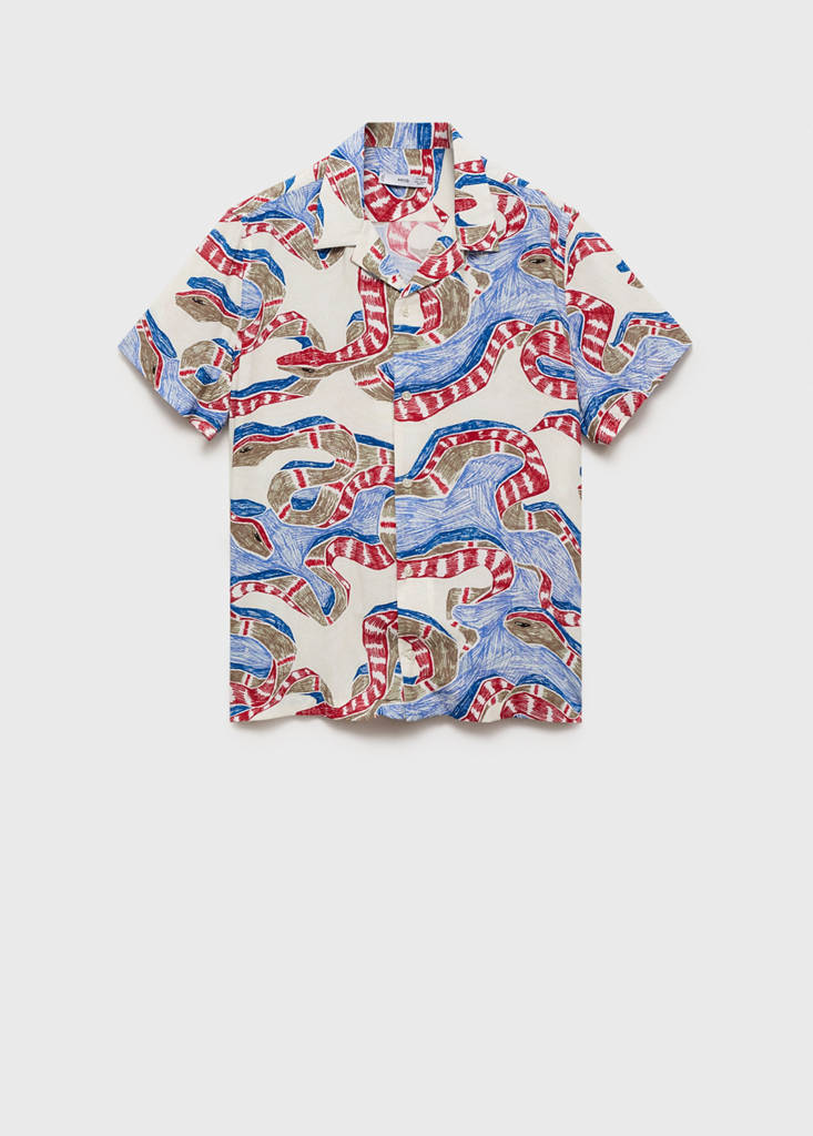 Regular-fit printed shirt — Red