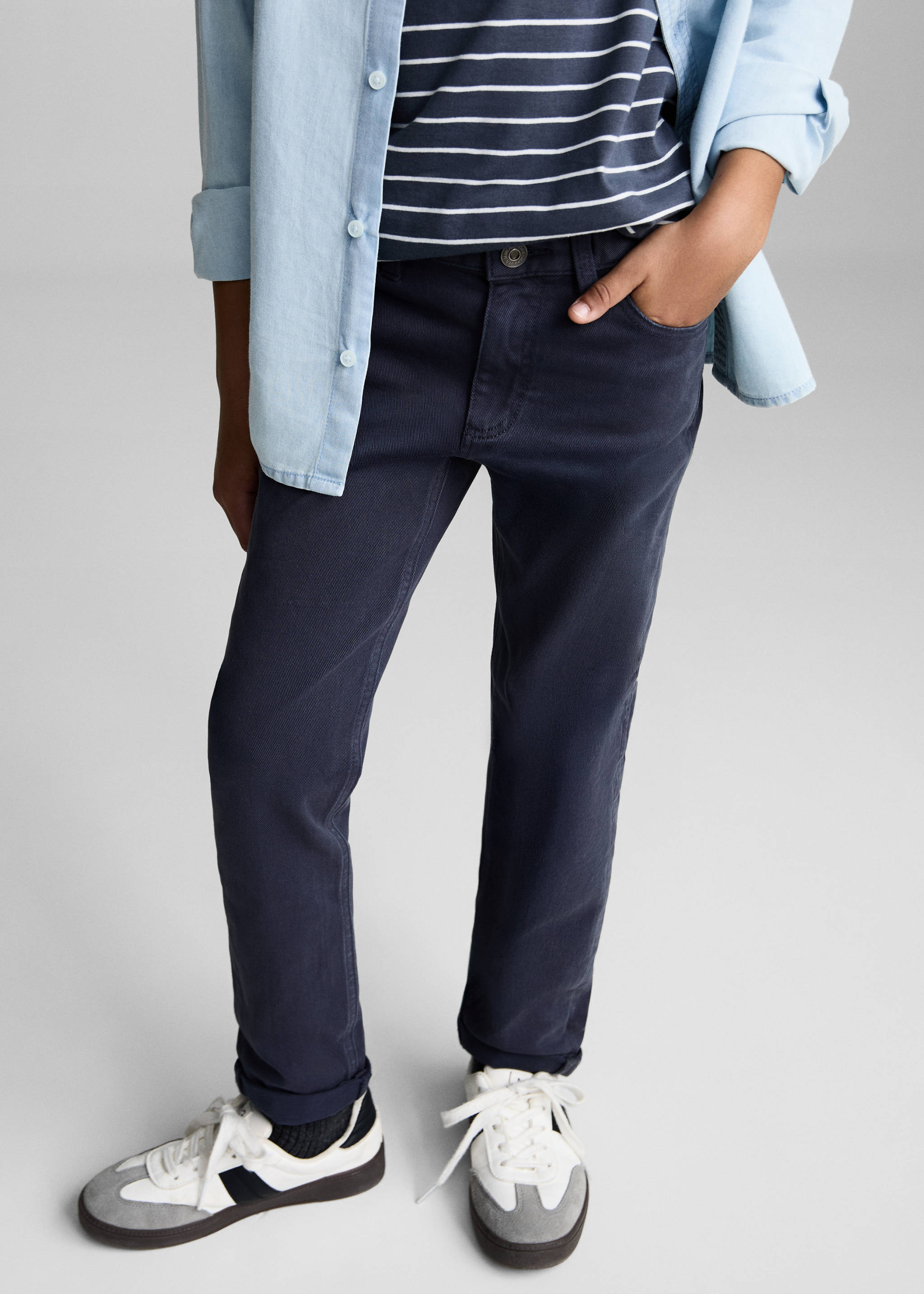 Straight cotton jeans - Medium plane