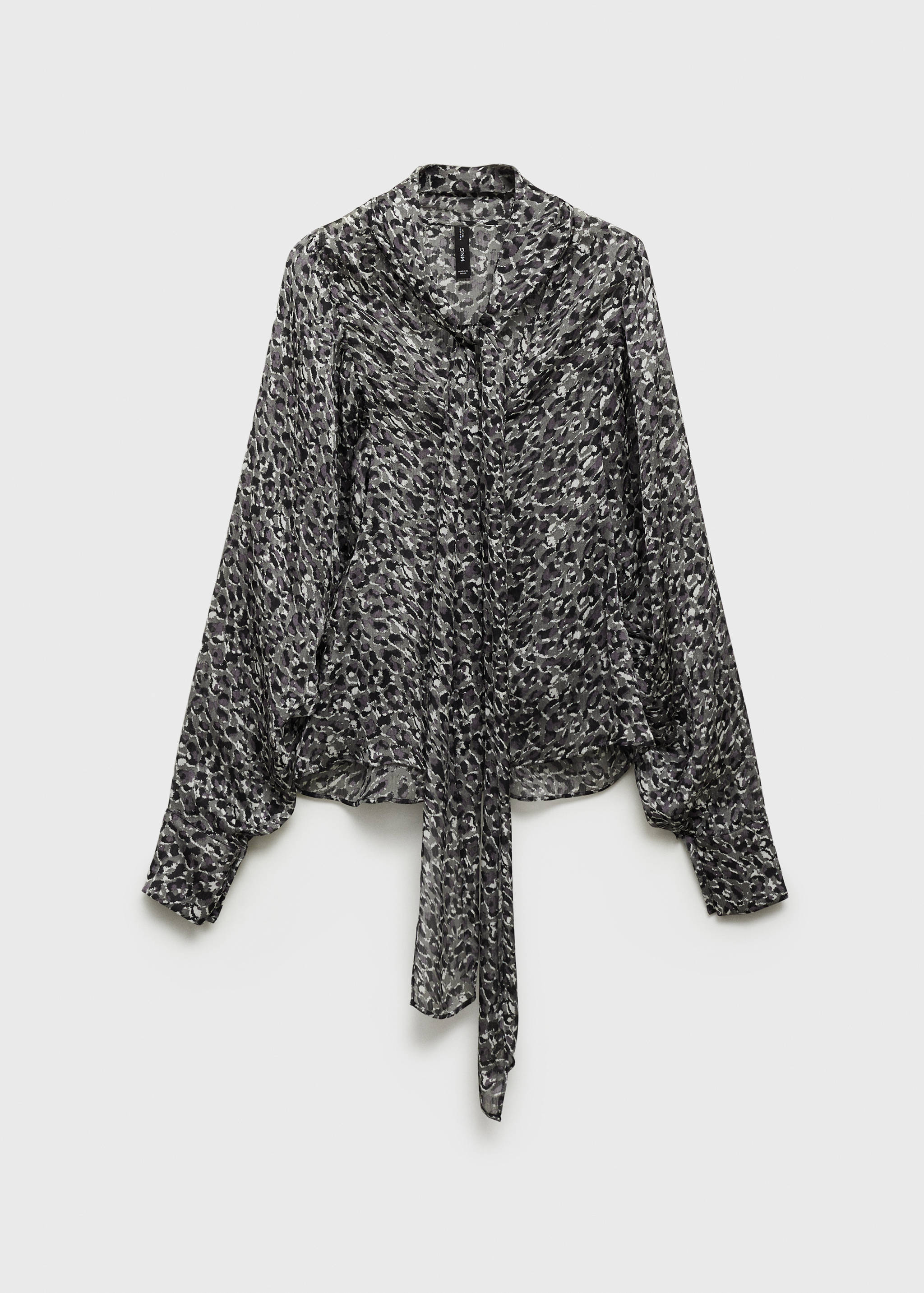 Animal-print blouse with bow neck - Article without model