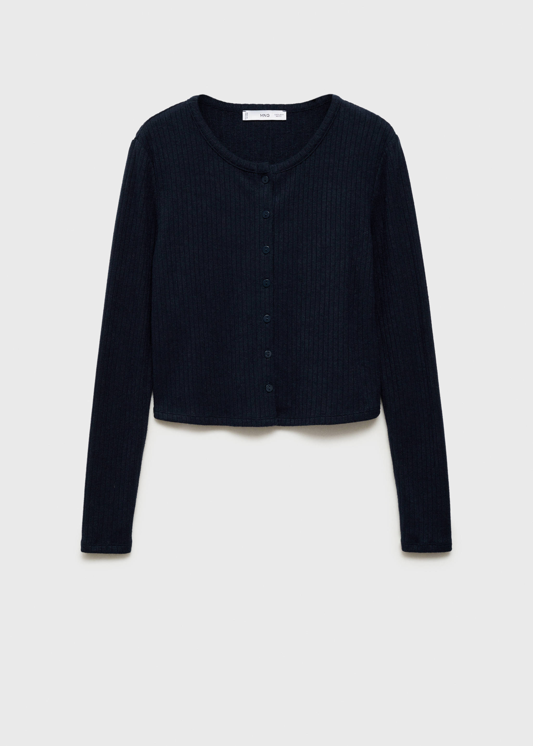 Buttoned ribbed cardigan - Article without model