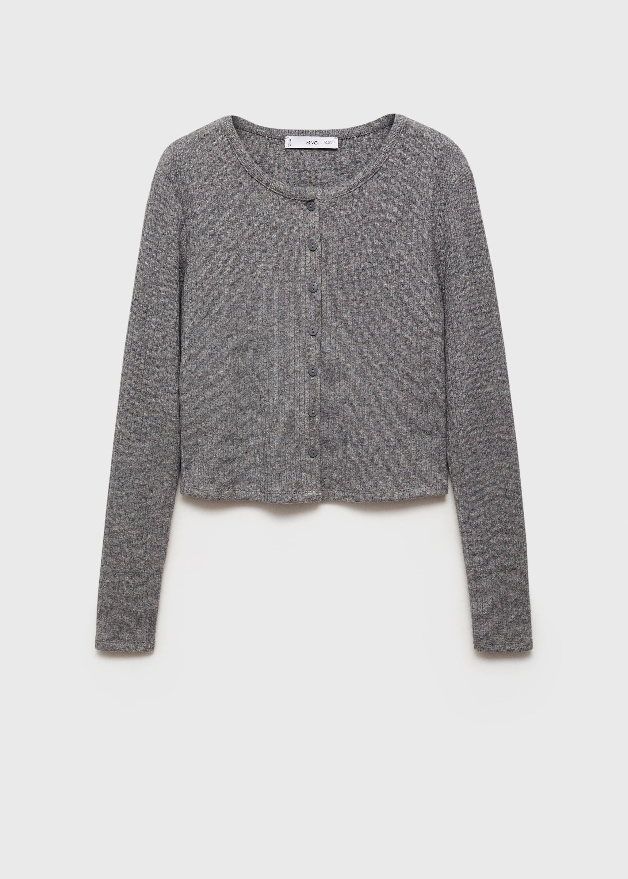 Buttoned ribbed cardigan - Article without model
