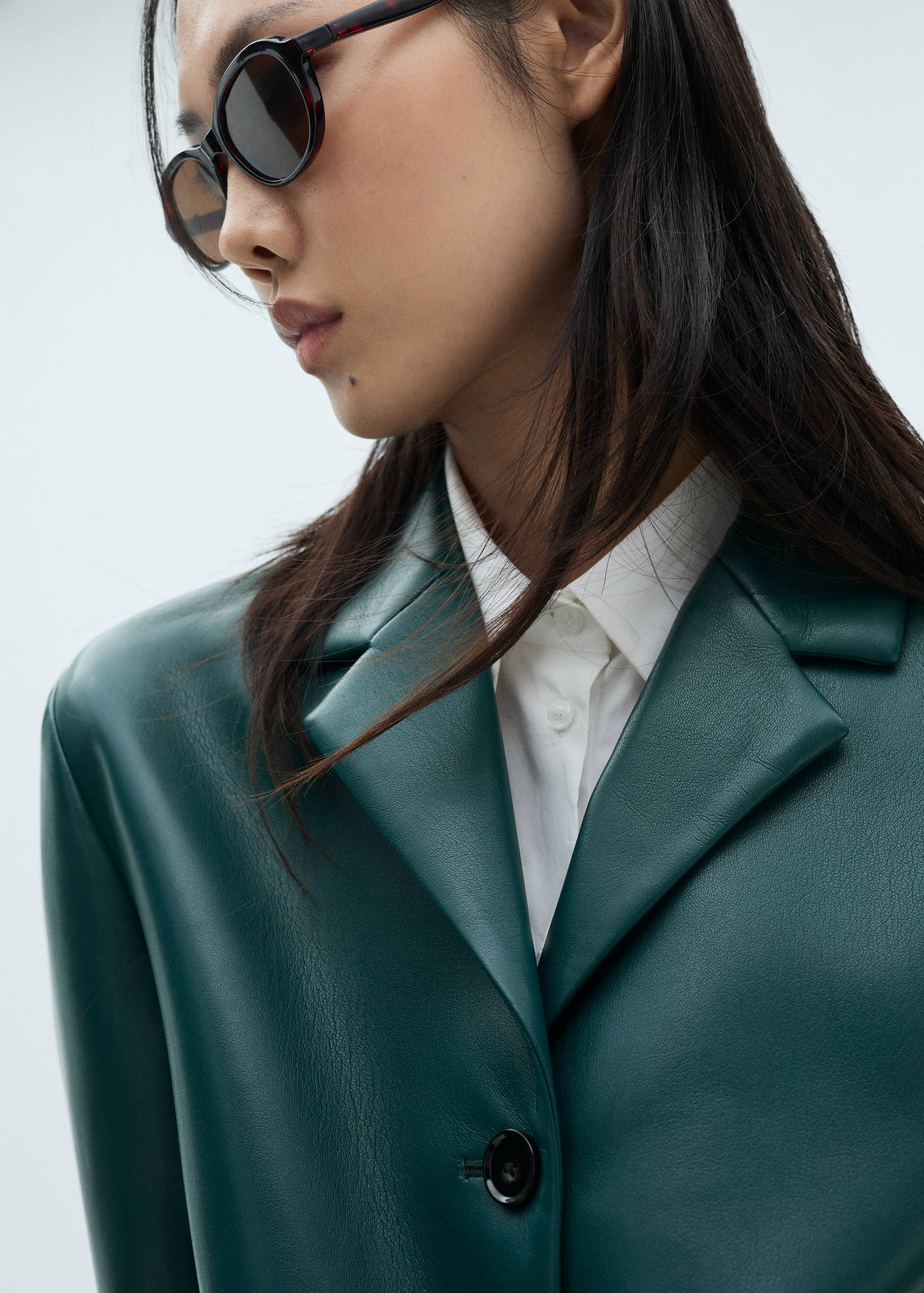 Jacket with faux-leather flap pockets - Details of the article 1